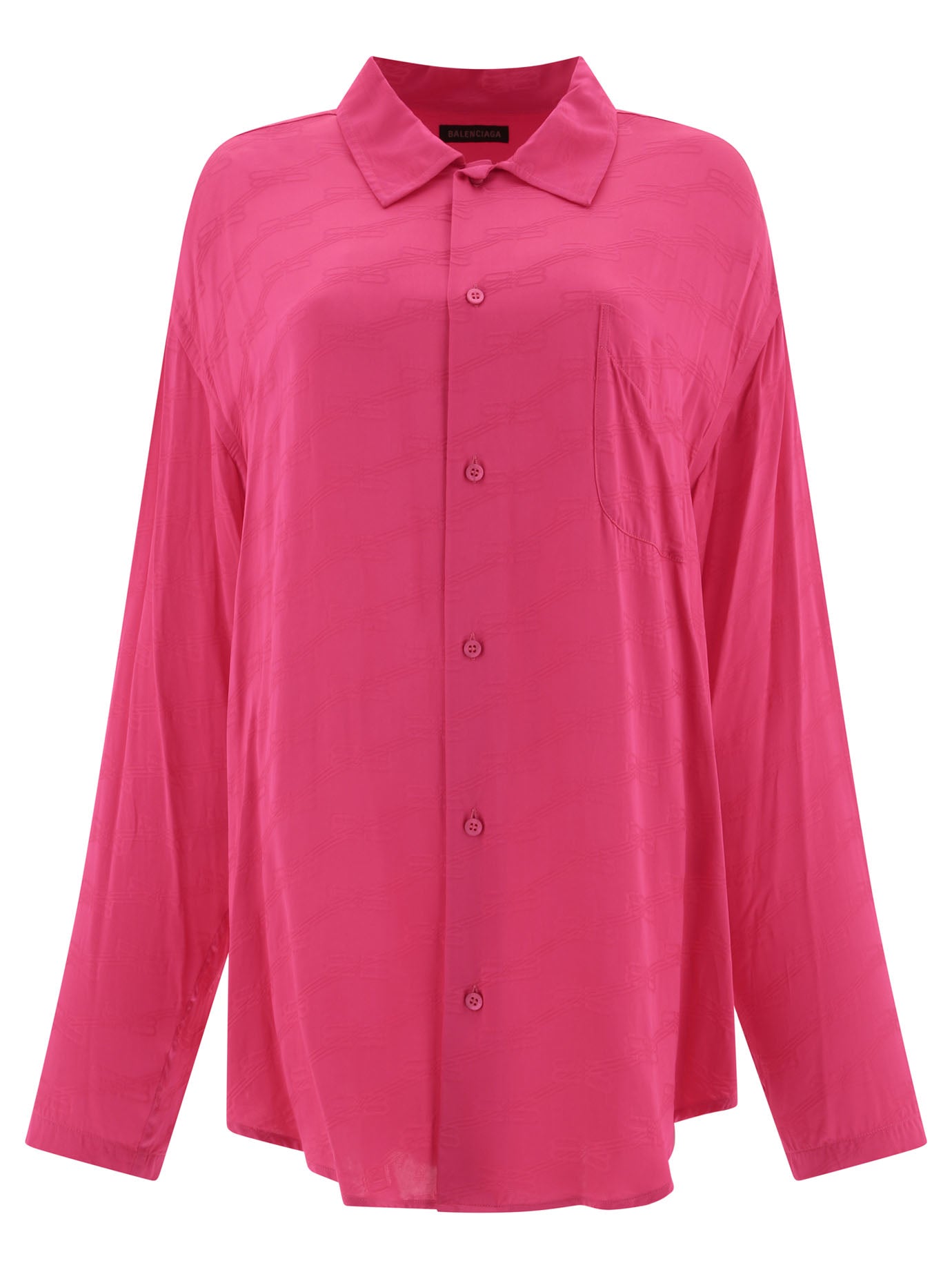 Balenciaga-Shirt With Jacquard Logo Shirts Fucsia-Donna