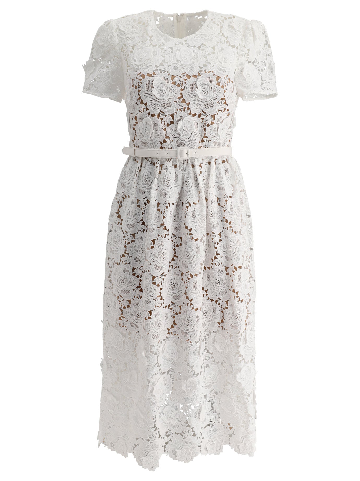 Self-Portrait-Floral Lace Dress Abiti Bianco-Donna