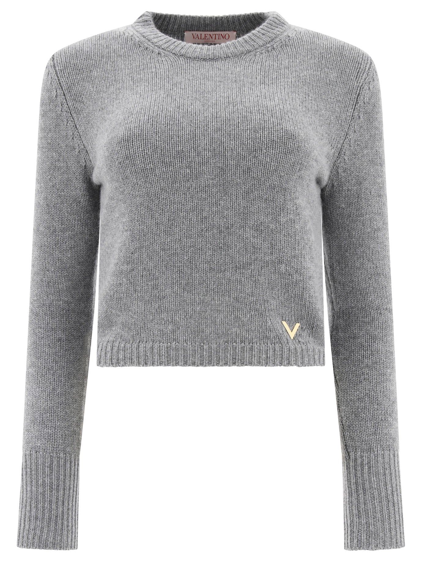 Valentino-V Gold Sweater Knitwear Grey-Donna