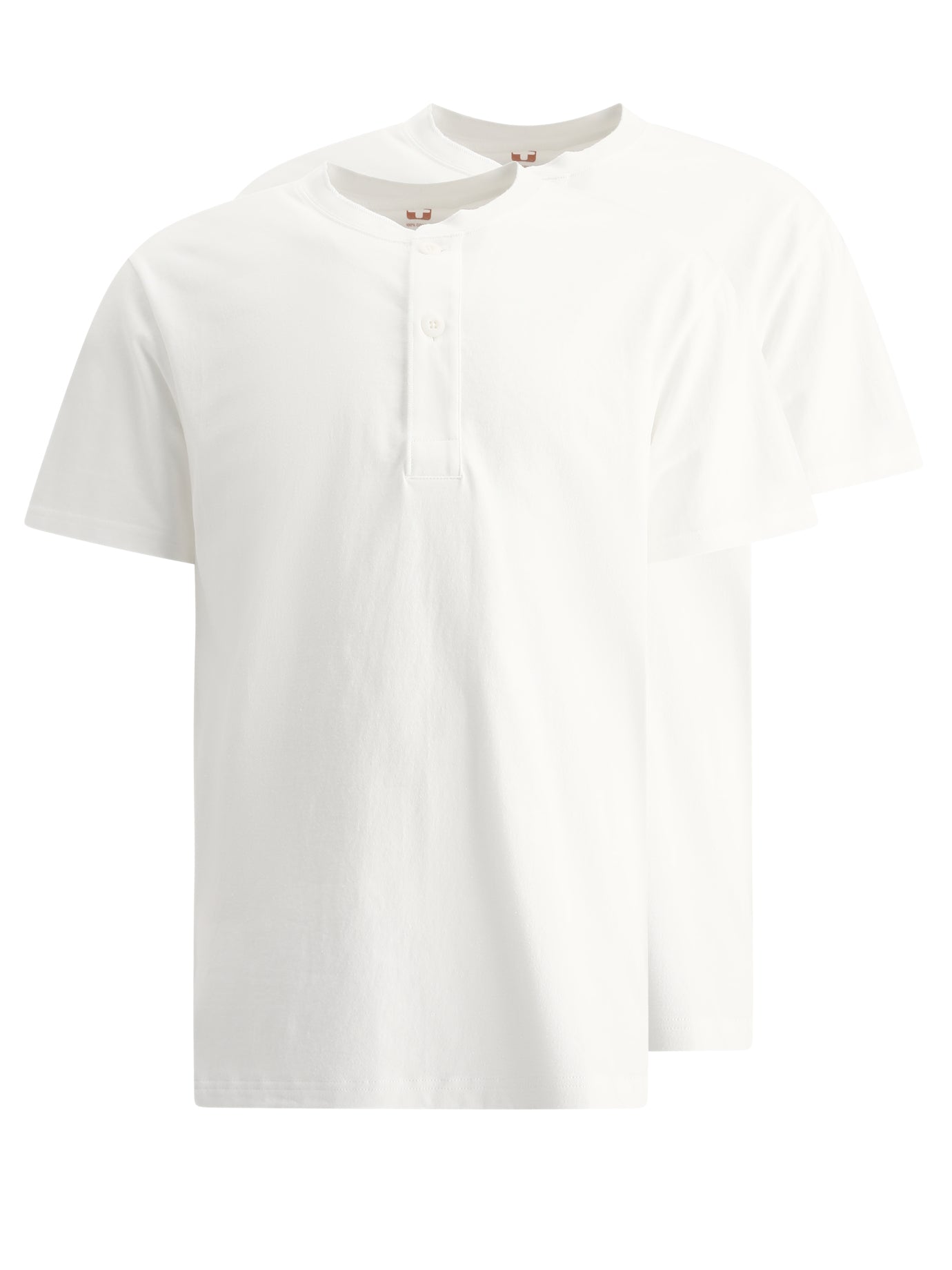 Beams Plus-2-Pack Henley T-Shirts Bianco-Uomo