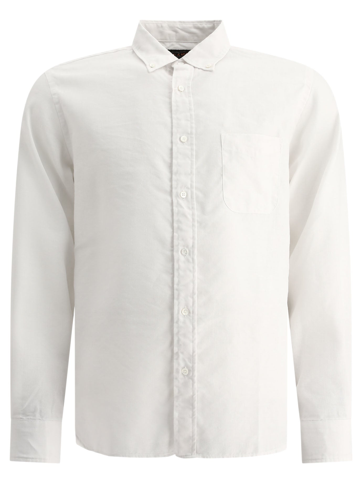 Beams Plus-Linen Shirt With Chest Pocket Shirts Bianco-Uomo