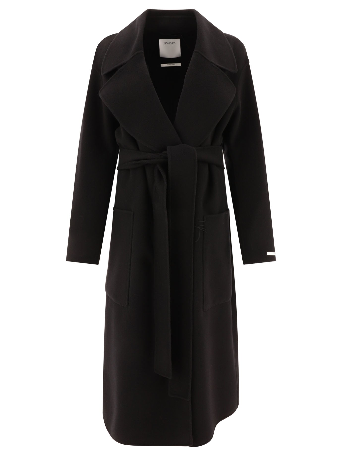 Max Mara Sportmax-Veleno Coats Nero-Donna