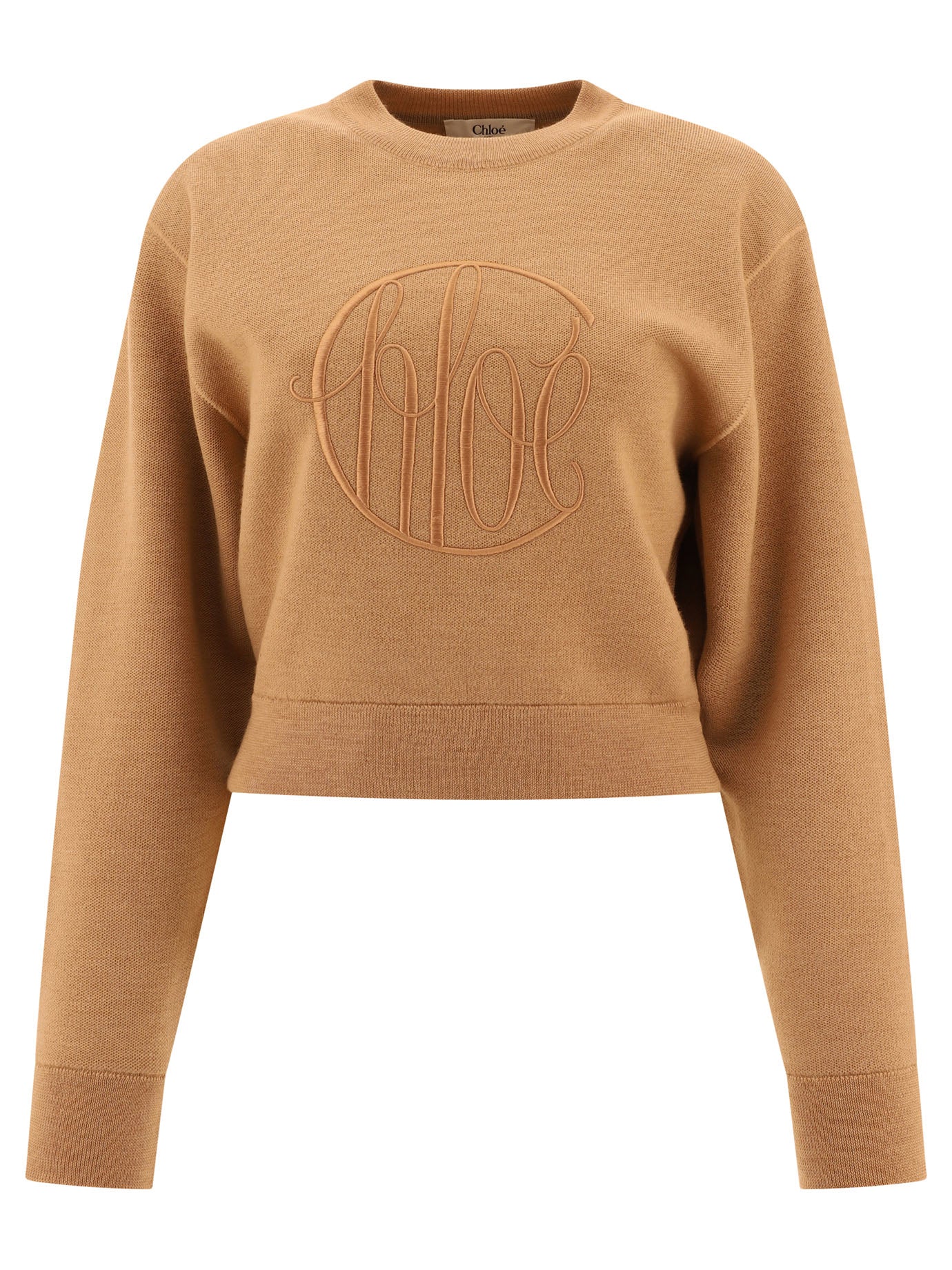 Chloé-Logo Sweater Knitwear Beige-Donna