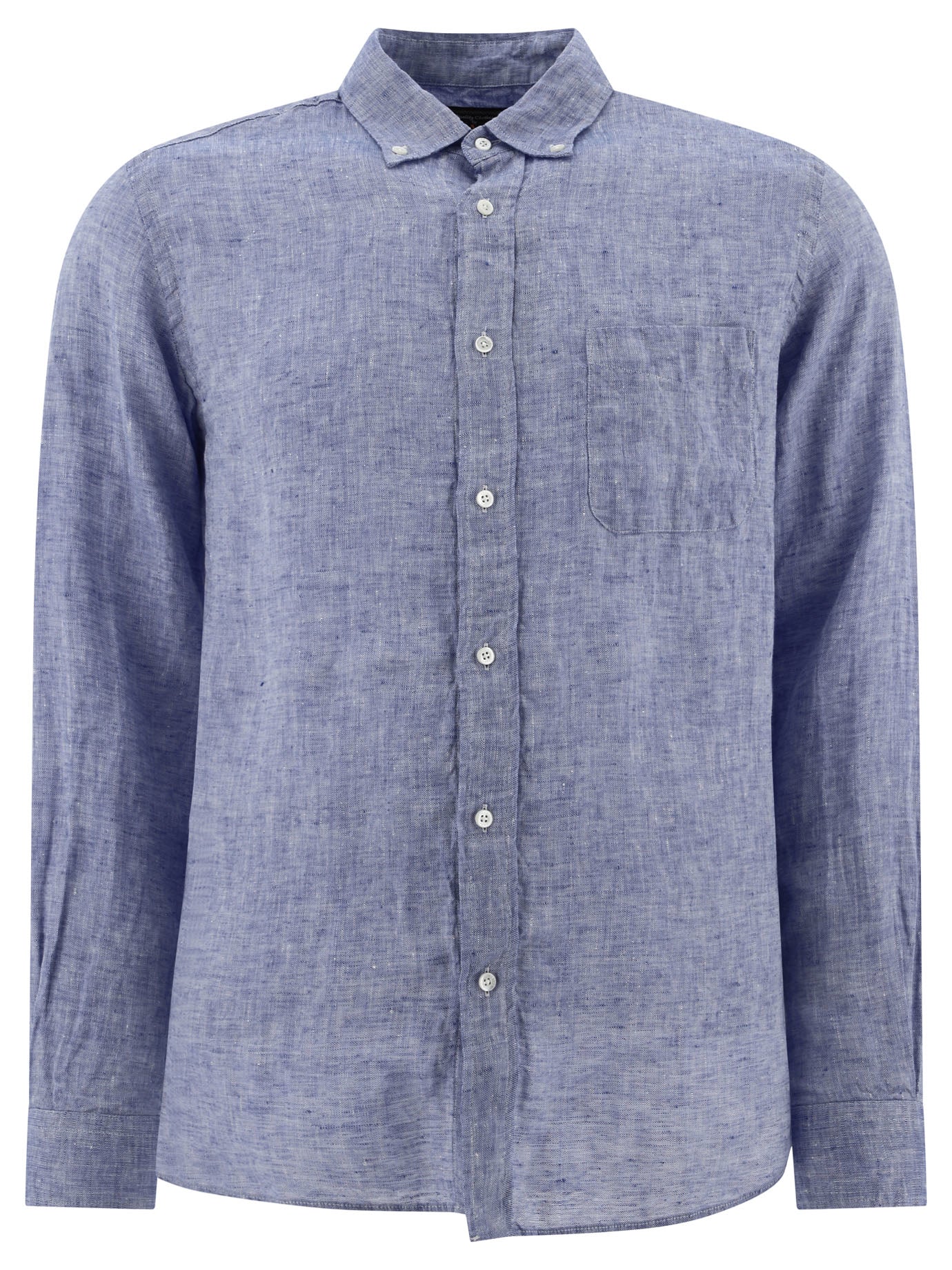 Beams Plus-Oxford Linen Shirt Shirts Blu-Uomo