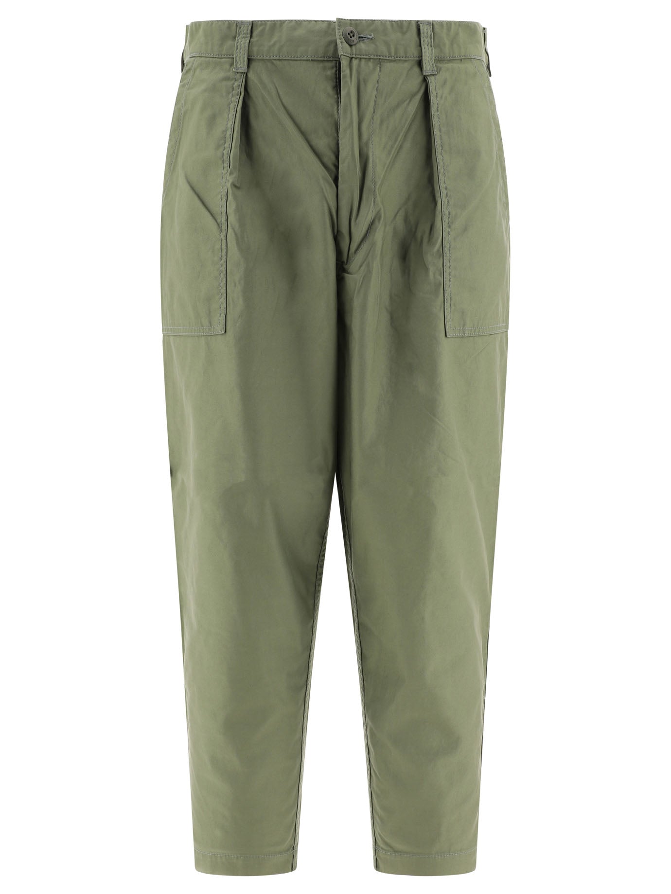 Beams Plus-Baker Trousers Verde-Uomo