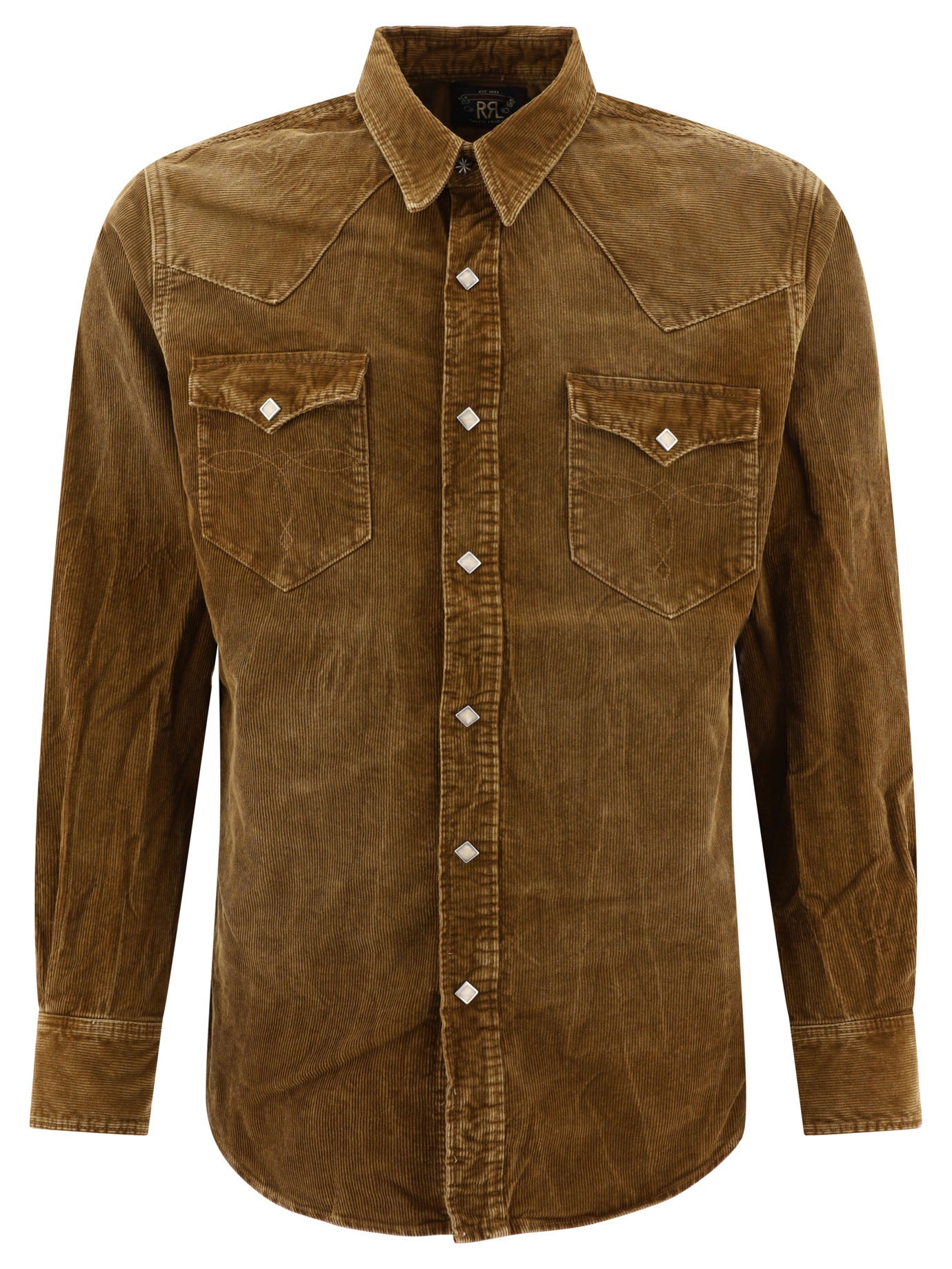 Rrl By Ralph Lauren-Corduroy Western Shirt Shirts Marrone-Uomo