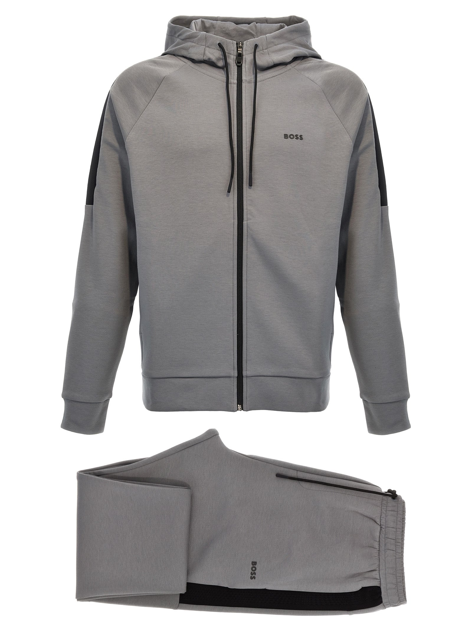 Hugo Boss-Logo Print Tracksuit Completi Grigio-Uomo