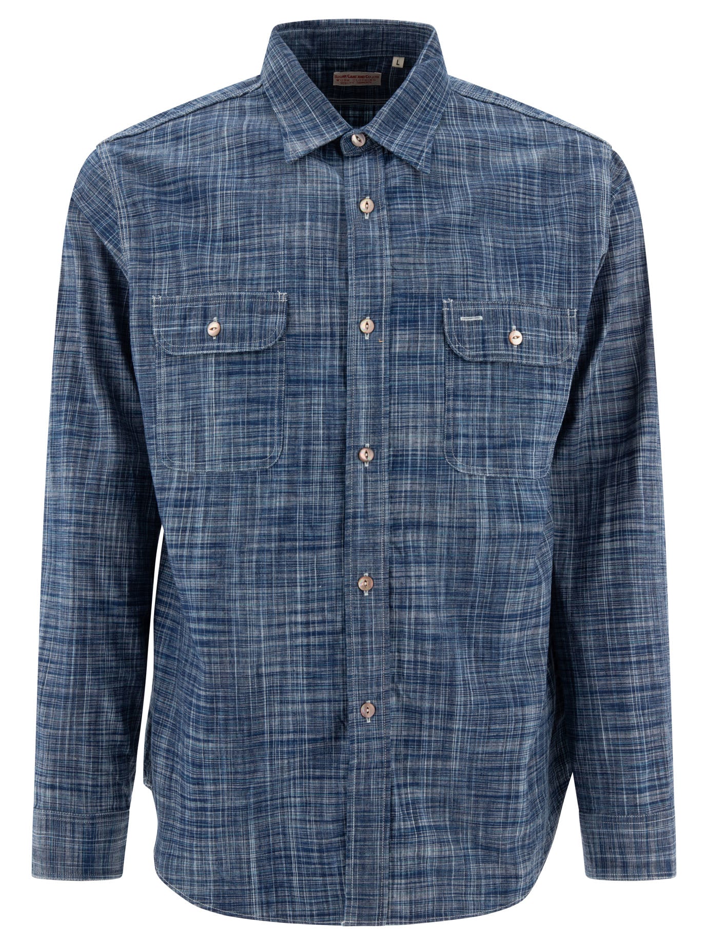 Sugar Cane-Kasuri Shirts Blu-Uomo