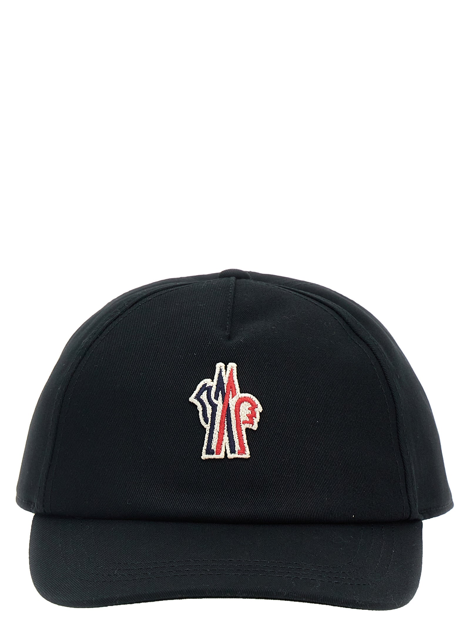 Moncler Grenoble-Logo Patch Cap Cappelli Nero-Uomo