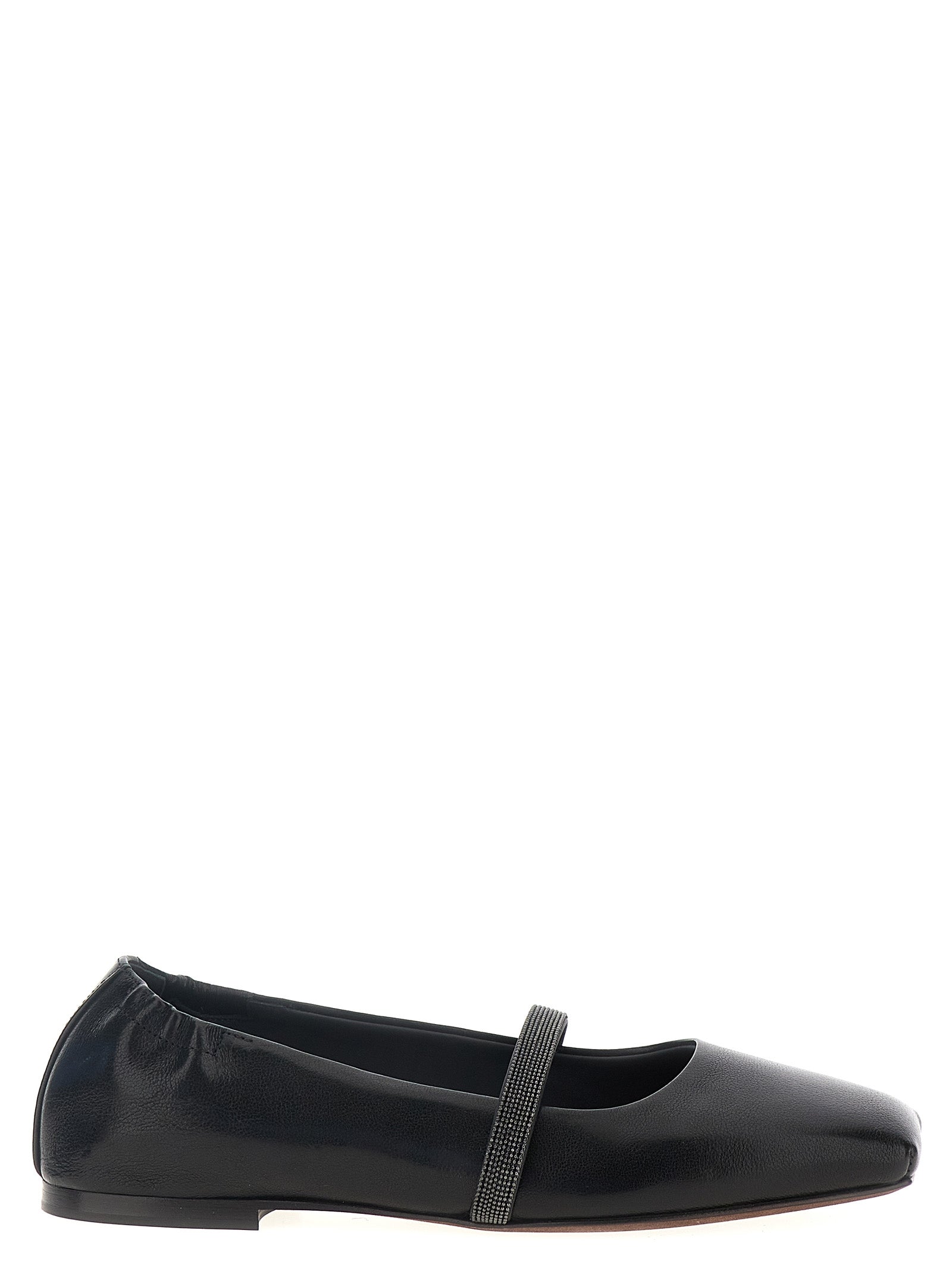 Brunello Cucinelli-Monile Flat Shoes Nero-Donna