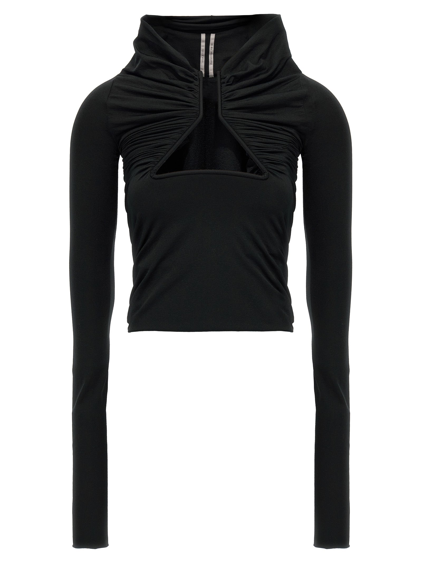 Rick Owens-Ls Prong Top Nero-Donna