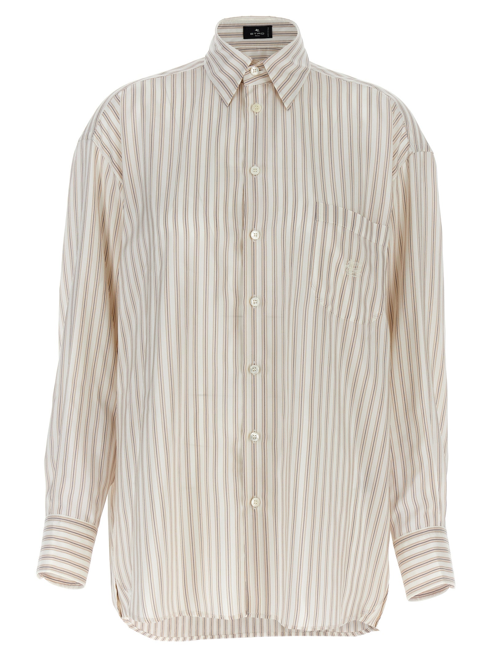 Etro-Logo Embroidery Striped Shirt Camicie Multicolor-Donna