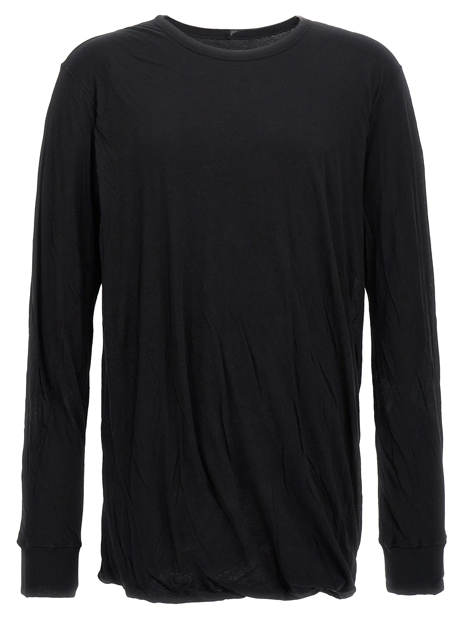 Rick Owens-Double Ls T Shirt Nero-Uomo