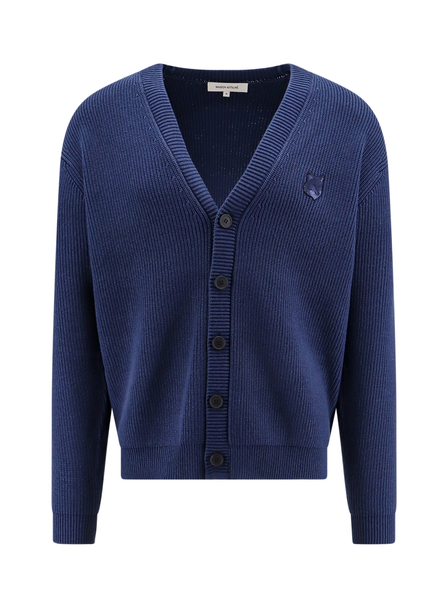 Maison Kitsuné-Cardigan in misto cotone con iconico patch frontale-Uomo