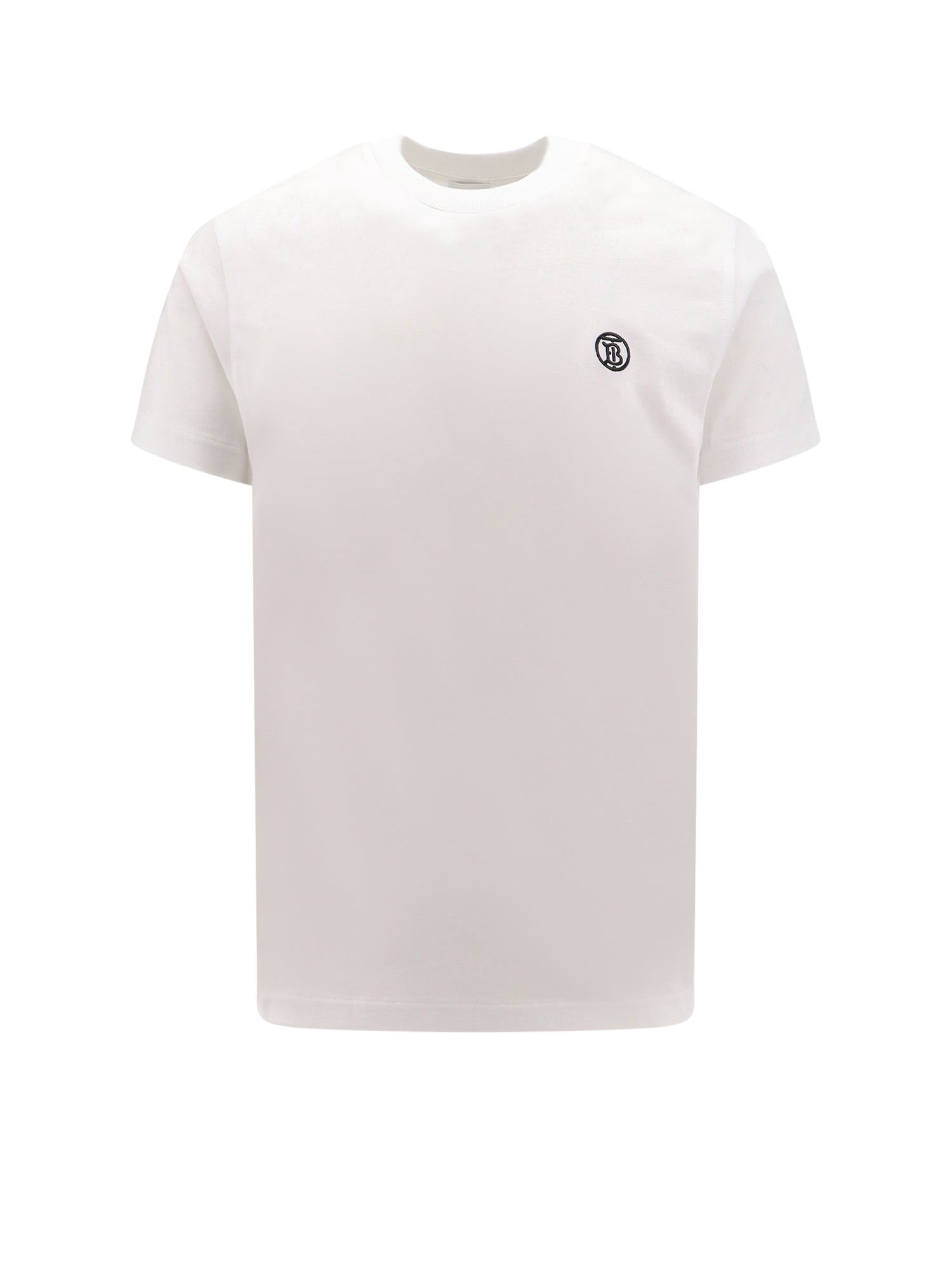 Burberry-T-shirt in cotone organico con monogramma ricamato-Uomo