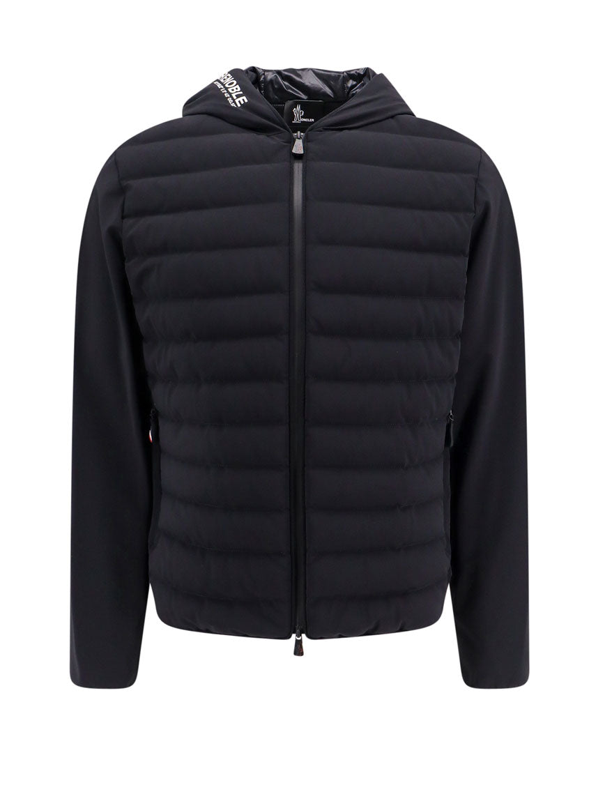 Moncler Grenoble-Giubbino in nylon con pannello frontale trapuntato e imbottito-Uomo