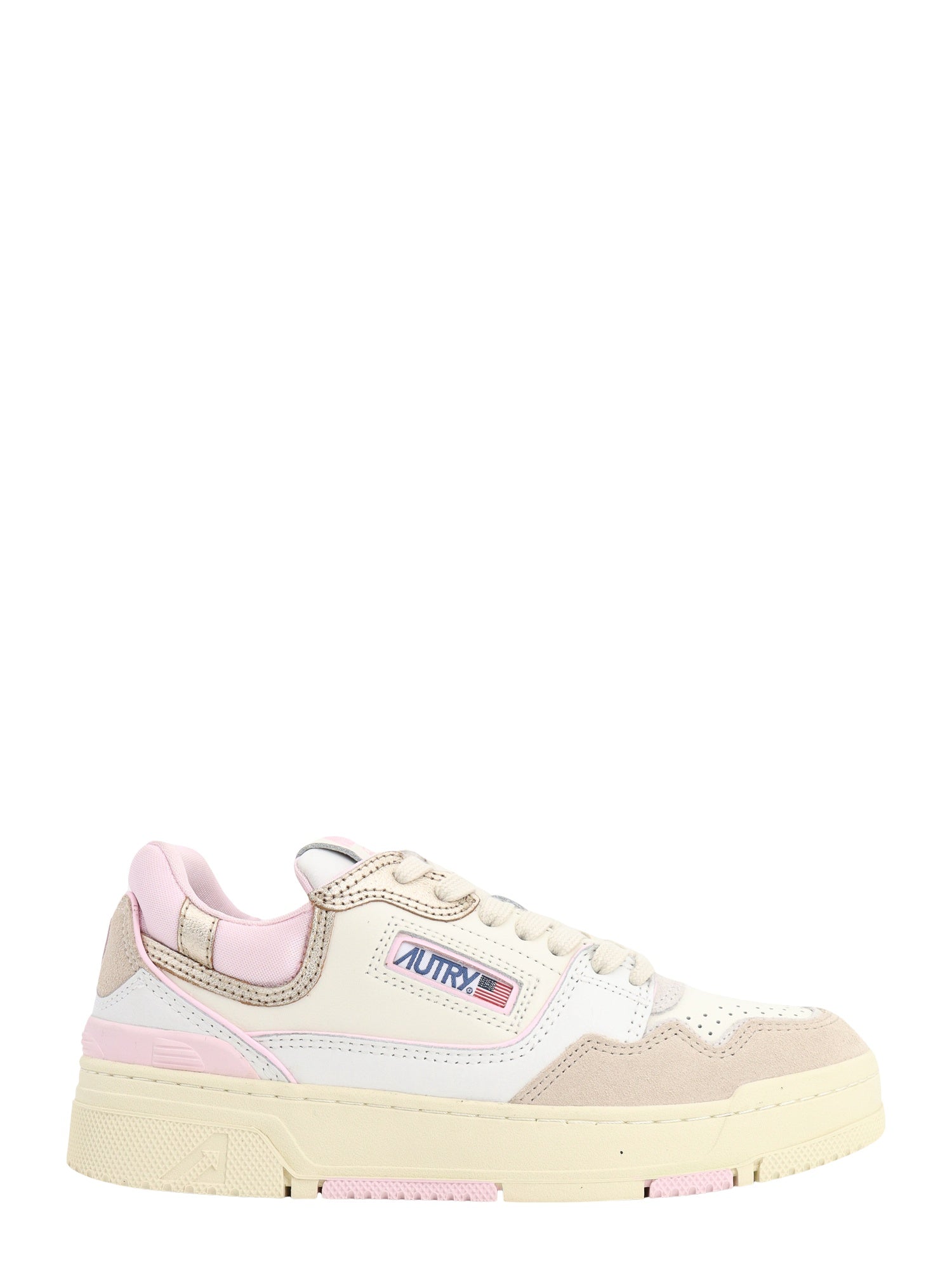 Autry-Sneakers in pelle e suede con profili pink-Donna