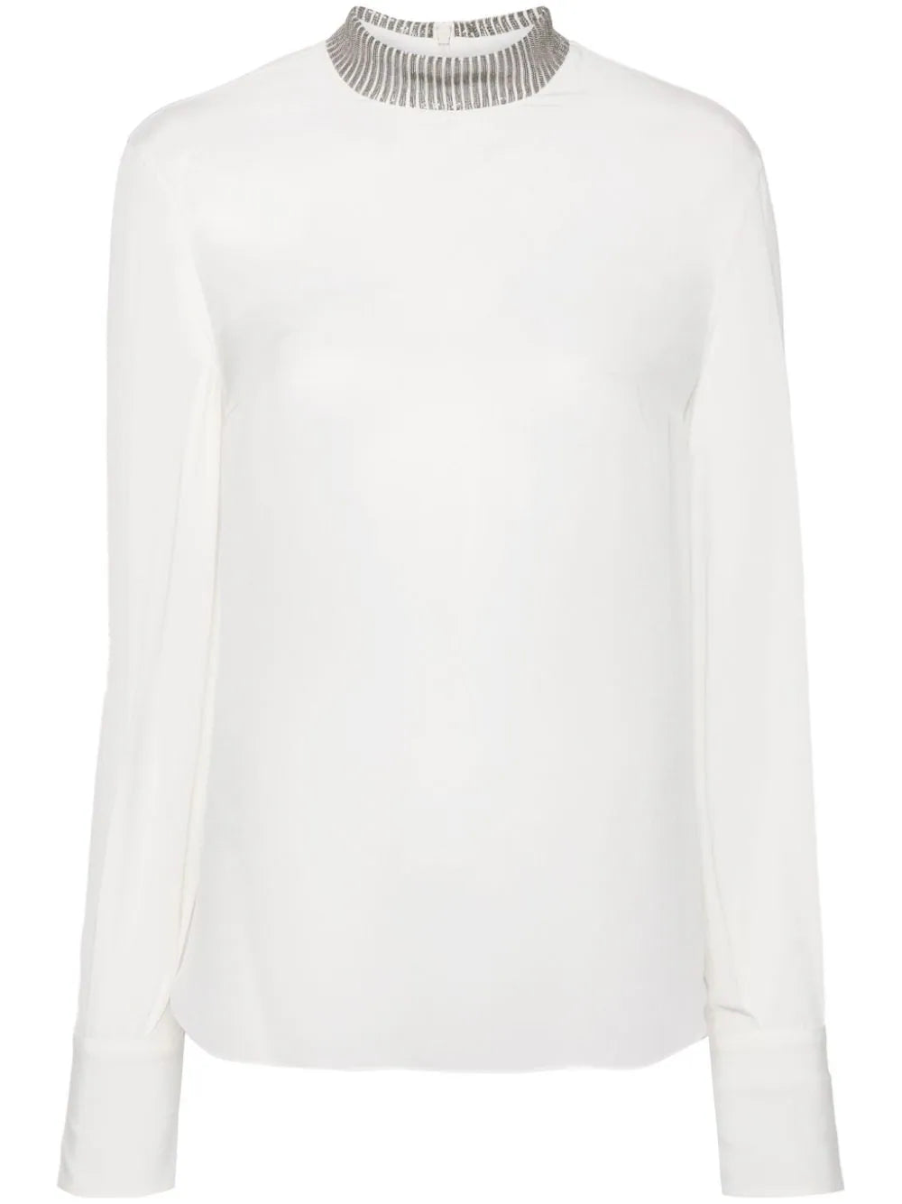 Brunello Cucinelli-Blusa con dettaglio Monili-Donna