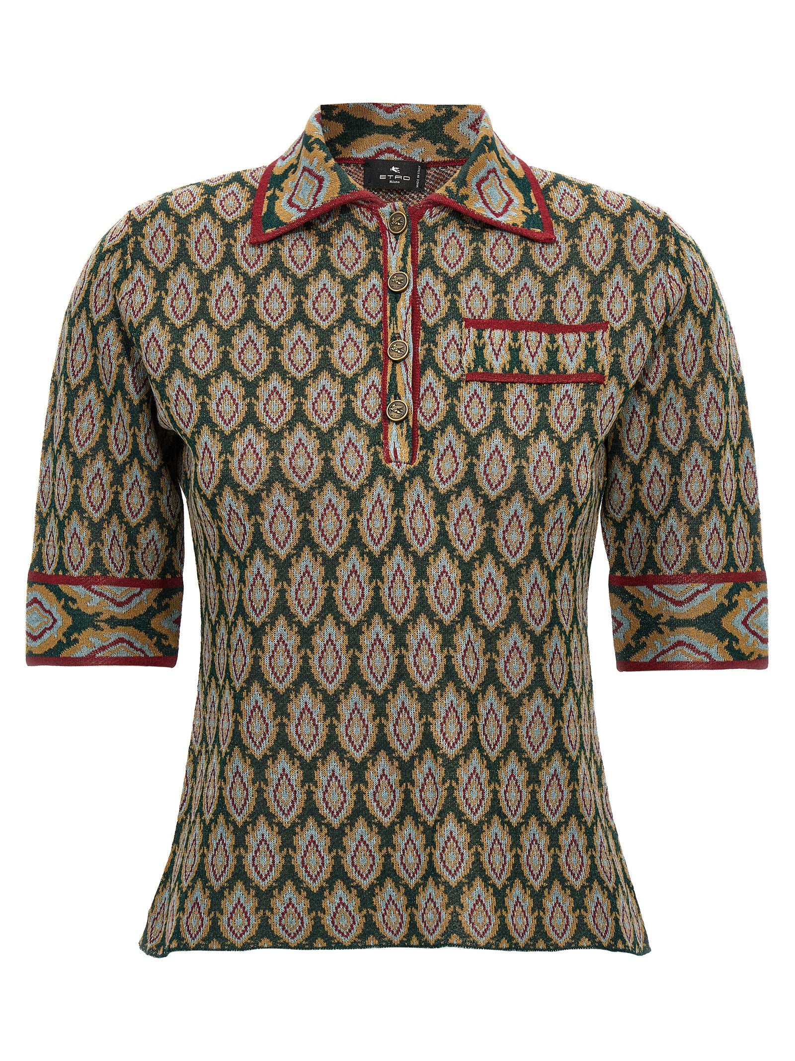 Etro-Jacquard Shirt Polo Multicolor-Donna