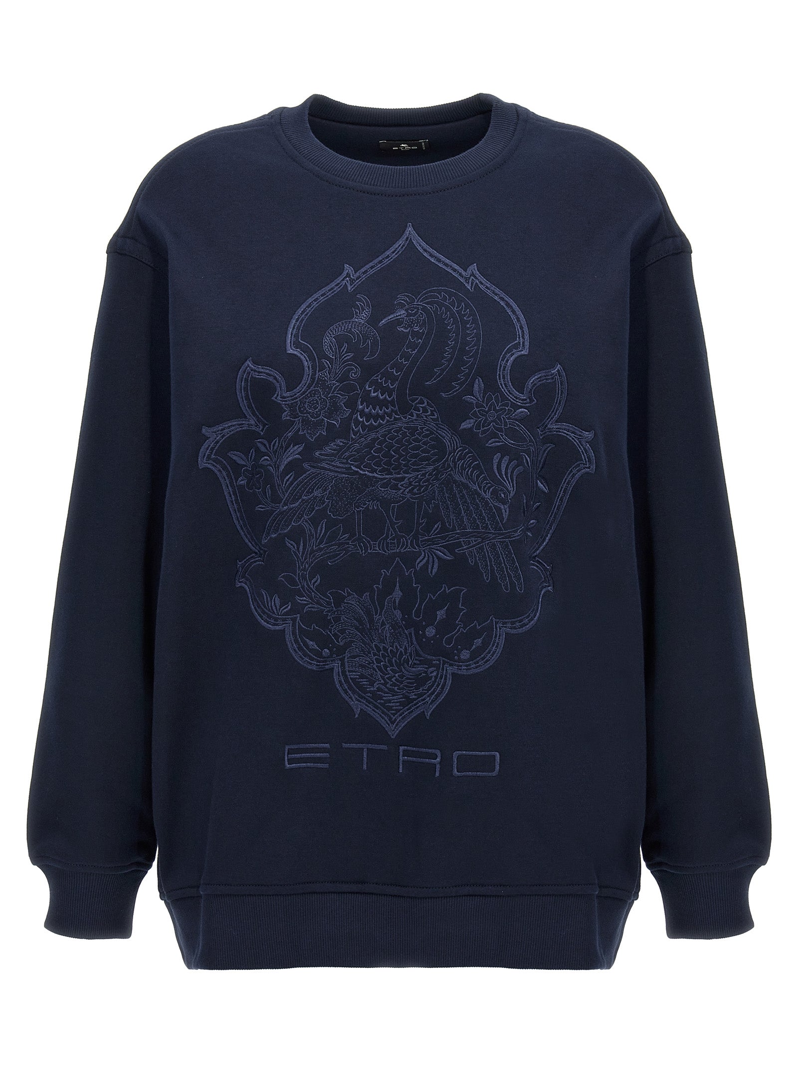 Etro-Floral Embroidery Felpe Blu-Donna