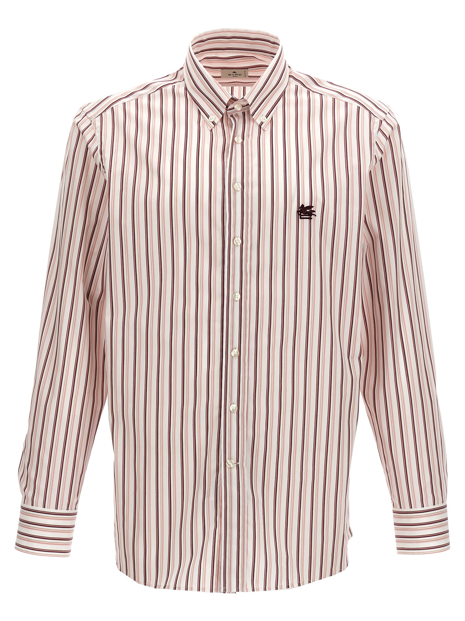 Etro-Logo Embroidery Shirt Camicie Rosa-Uomo