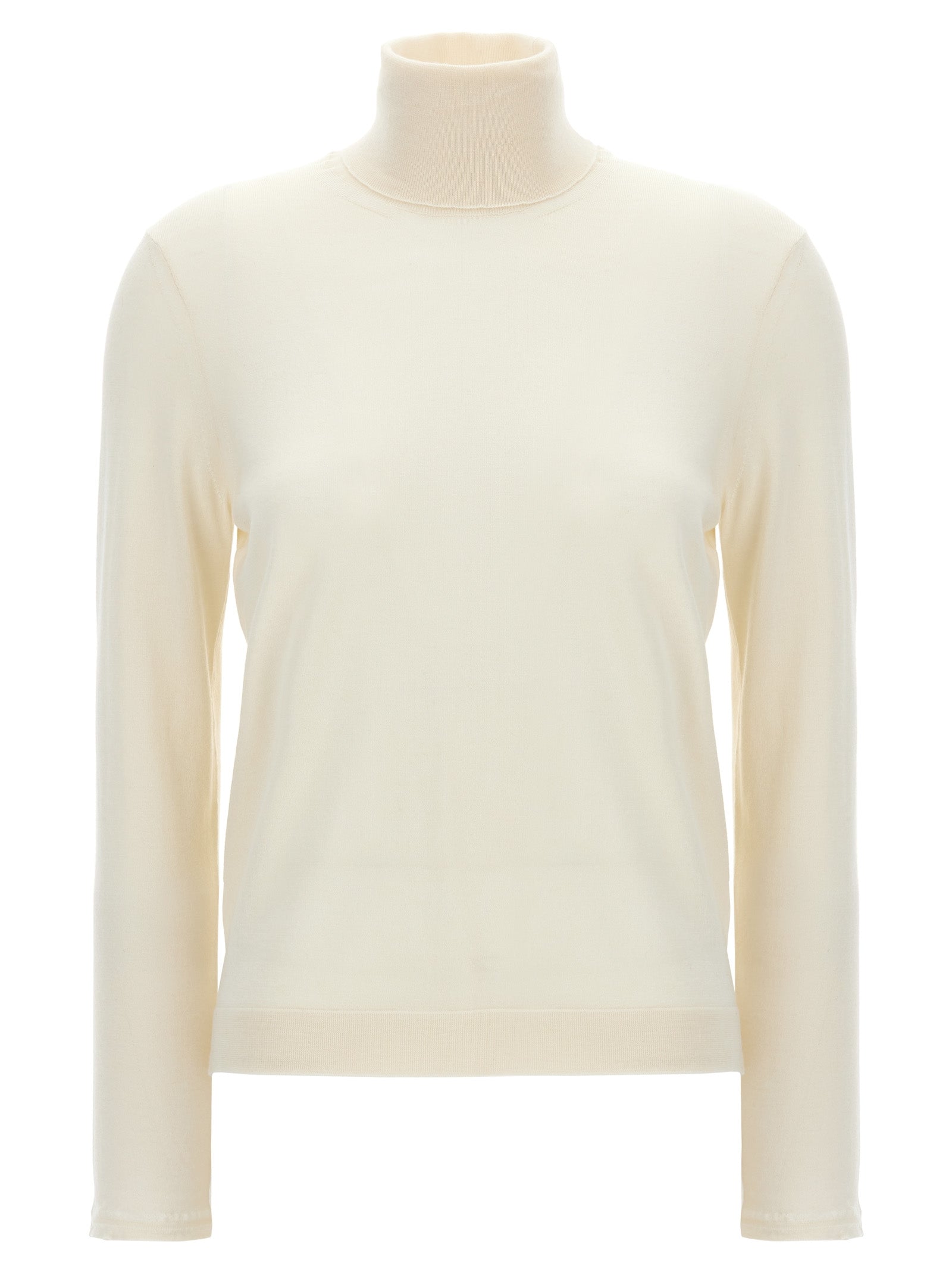 Tom Ford-Silk Cashmere Turtleneck Sweater Maglioni Bianco-Donna