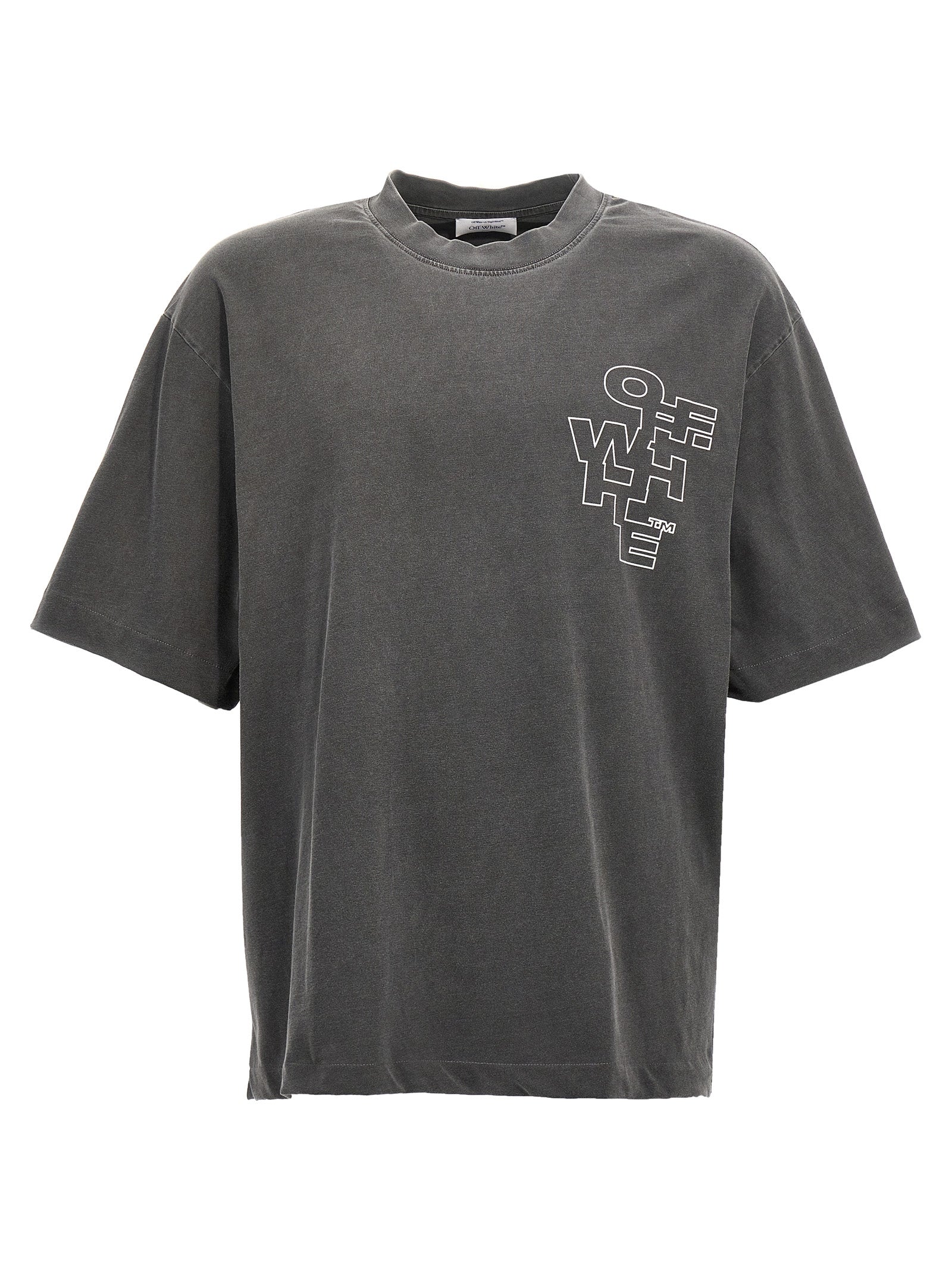 Off-White-Outline Arrow Skate T Shirt Grigio-Uomo