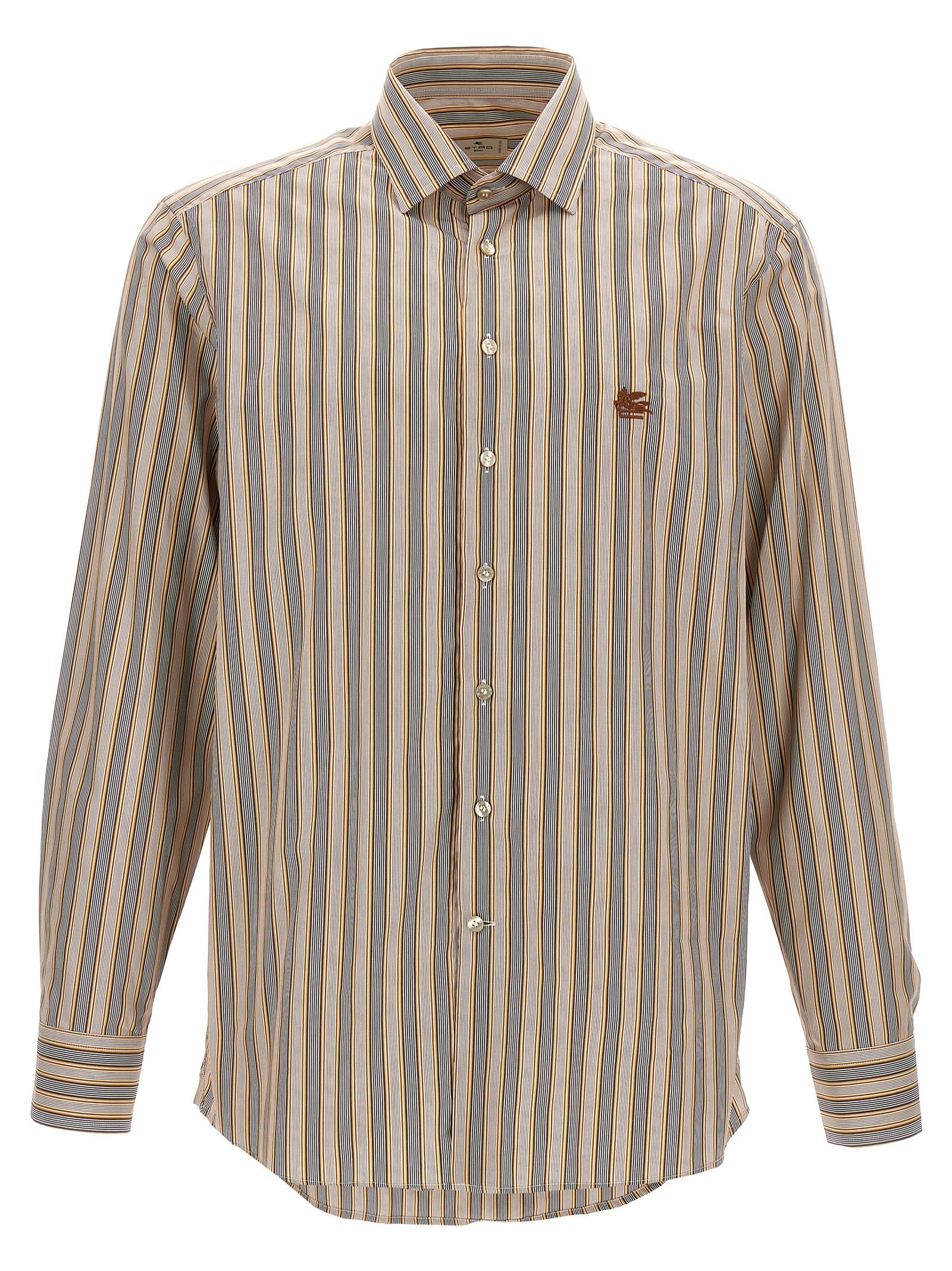 Etro-Logo Embroidery Shirt Camicie Multicolor-Uomo