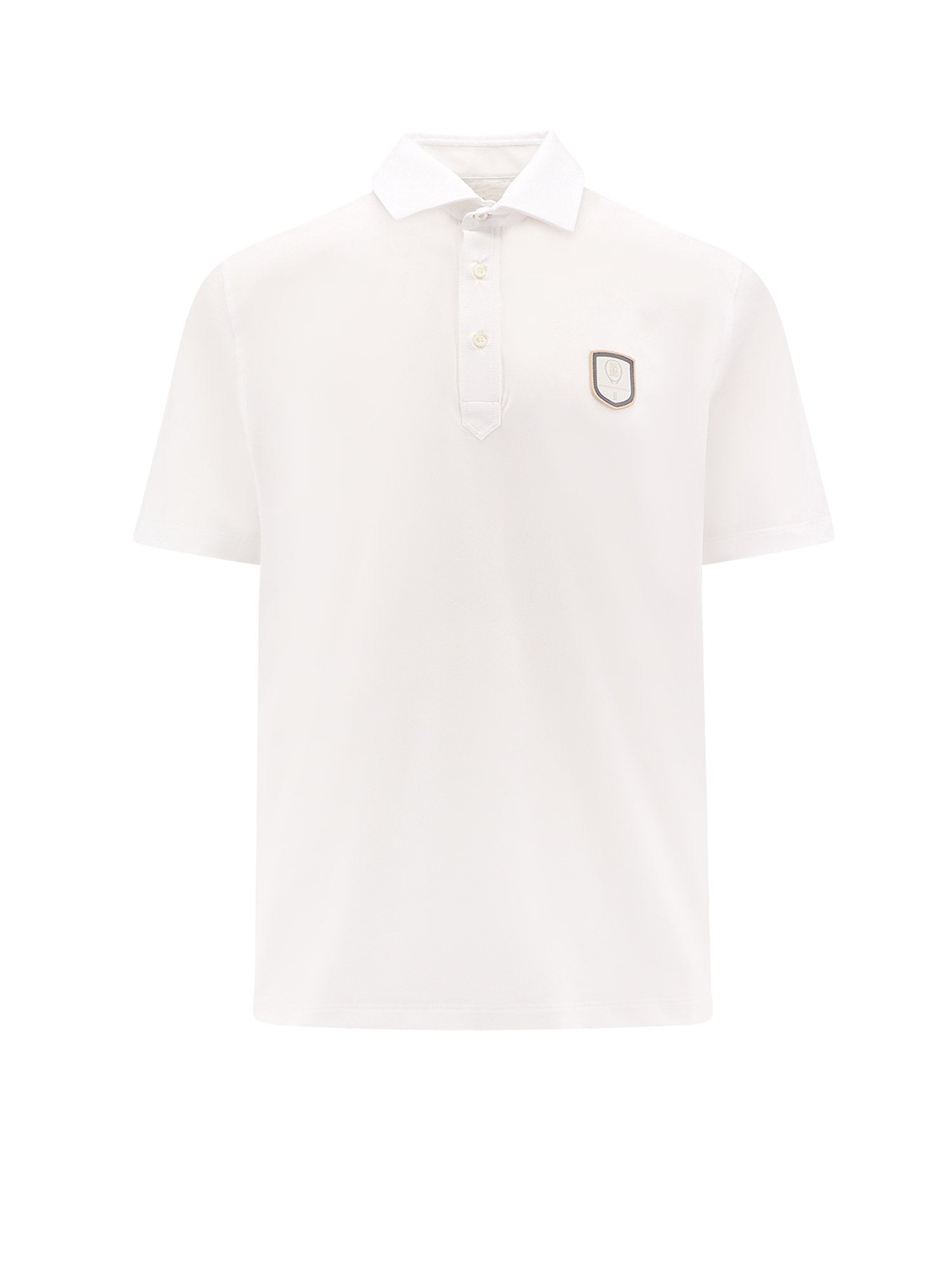 Brunello Cucinelli-Maglia polo con patch Logo-Uomo