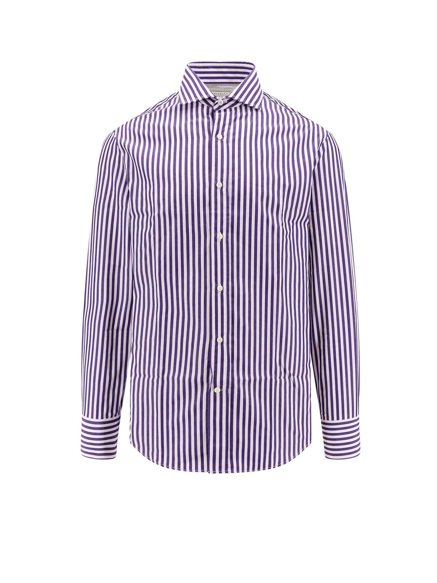 Brunello Cucinelli-Camicia in cotone a righe-Uomo