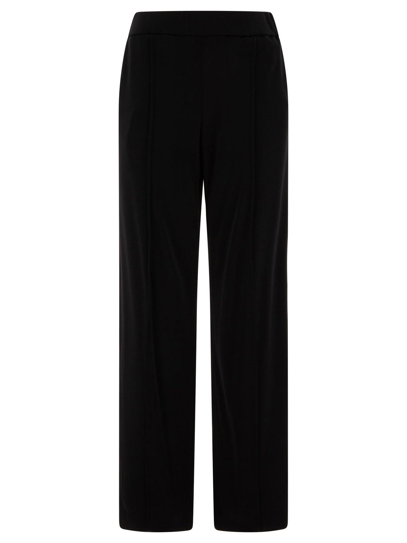 Jil Sander-Wide-Leg Viscose Trousers Nero-Donna