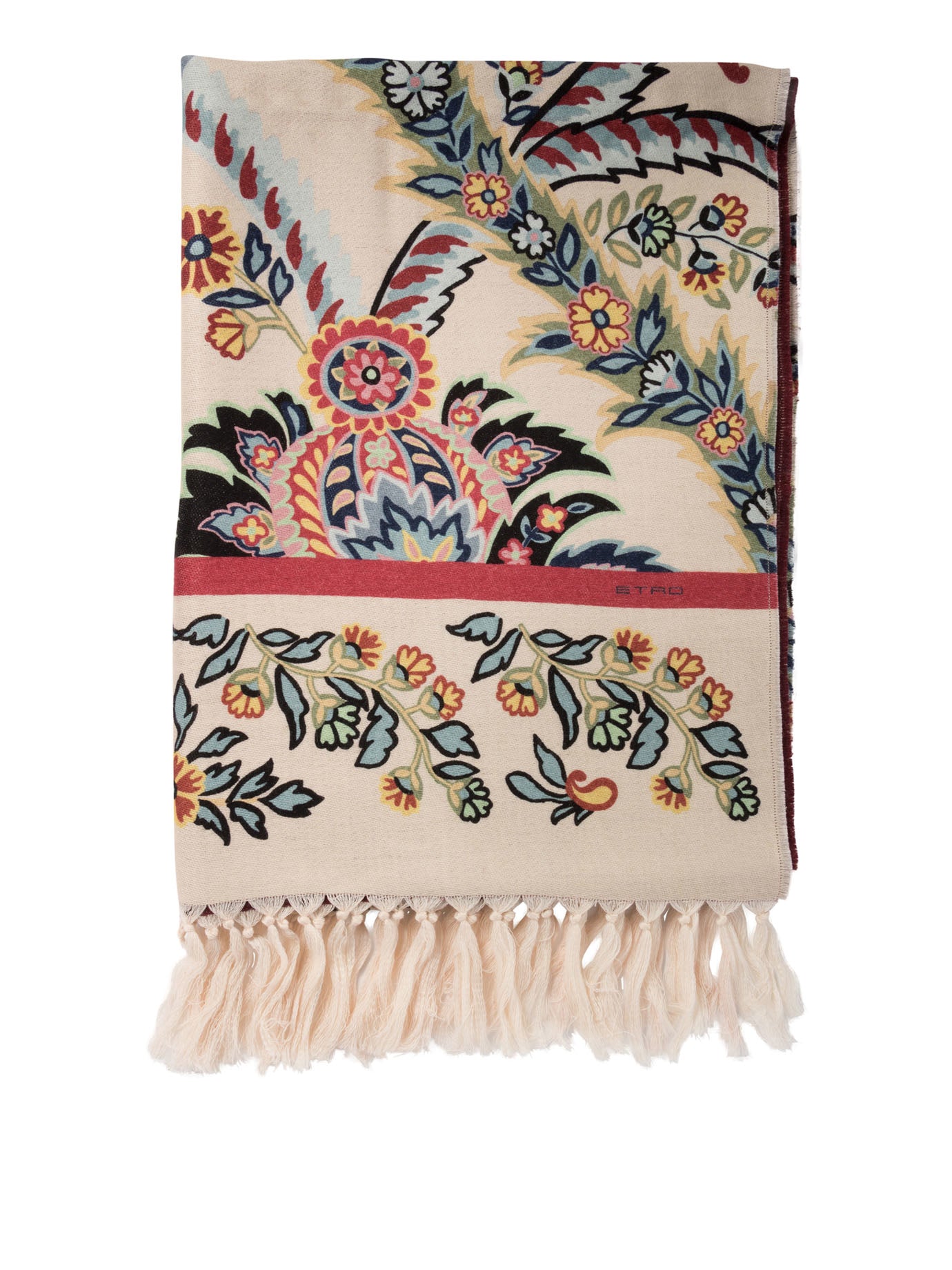 Etro-Cashmere And Silk Scarf Scarves Beige-Donna