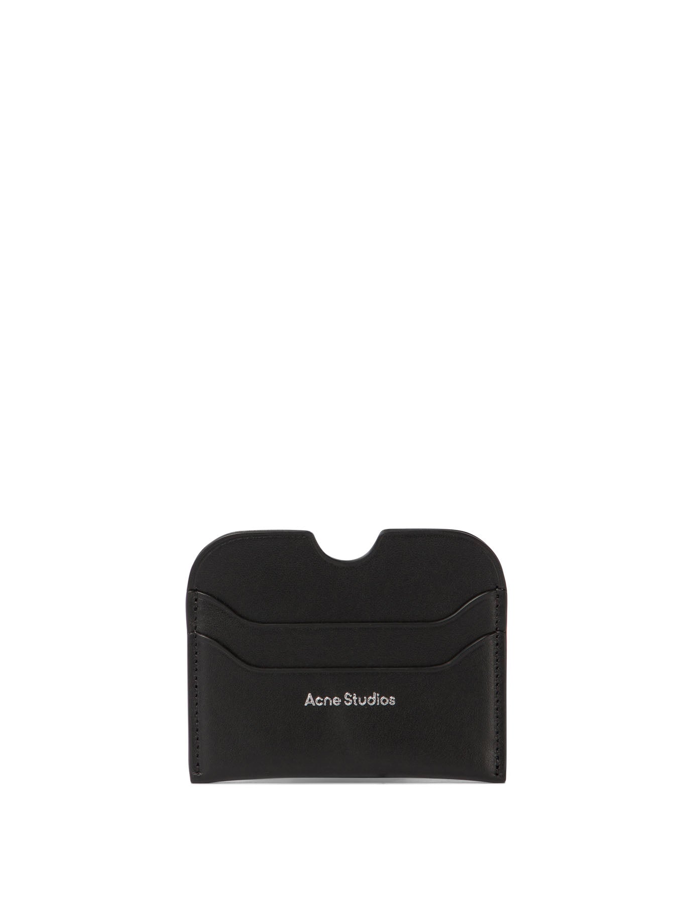 Acne Studios-Card Holder With Logo Wallets & Card Holders Nero-Donna