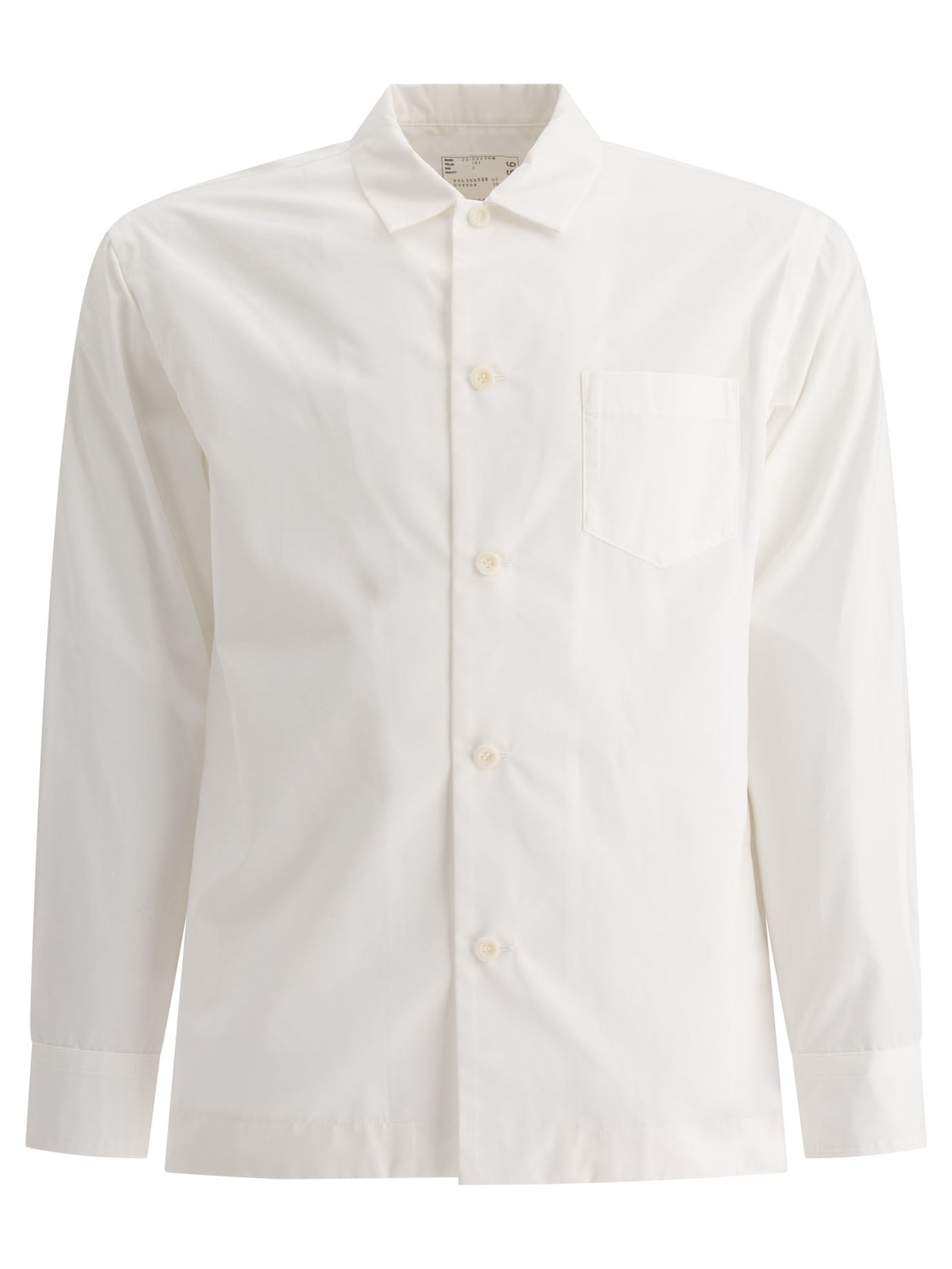 Sacai-Shirt With Pocket Shirts Bianco-Uomo