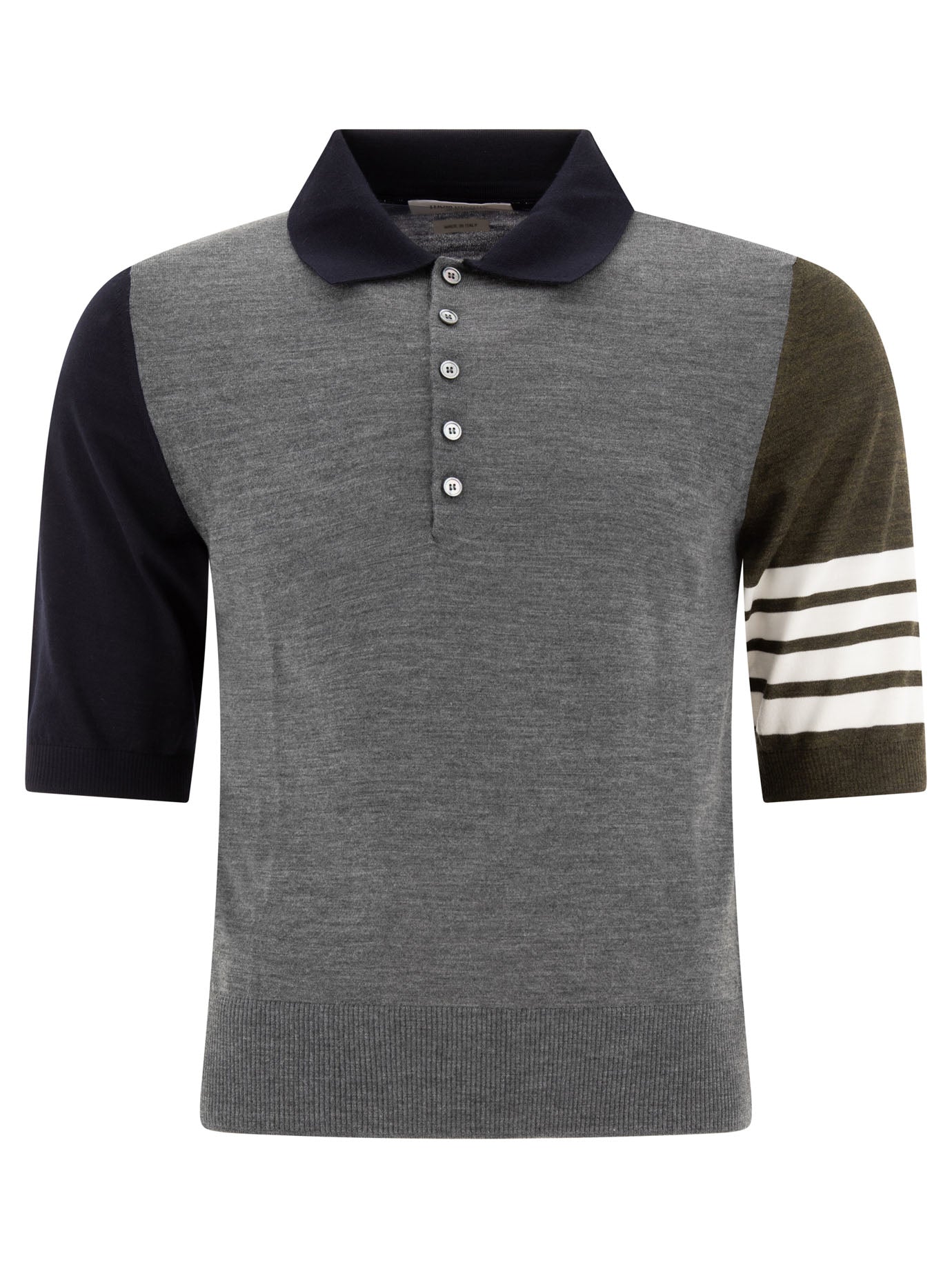 Thom Browne-Fun Mix Polo Shirts Grey-Uomo