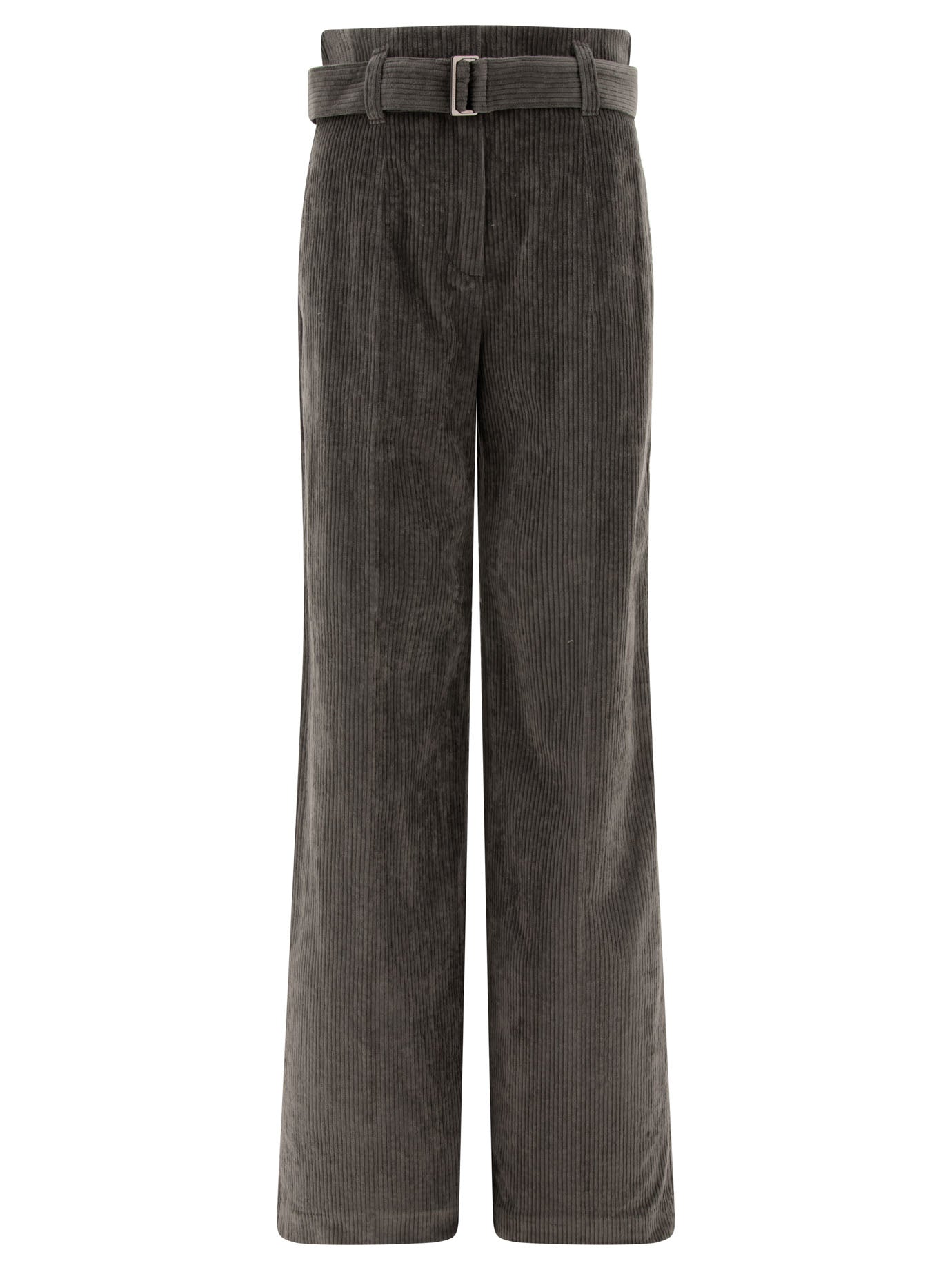 Brunello Cucinelli-Corduroy Trousers Grey-Donna