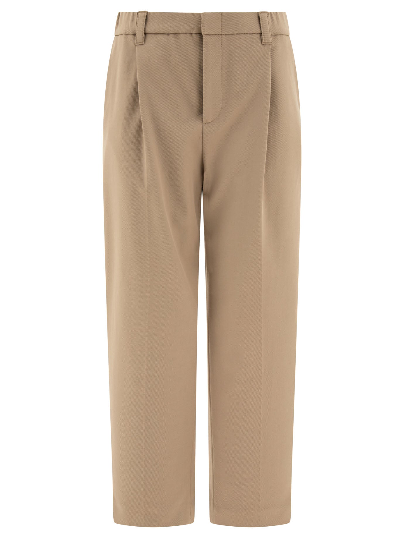 Brunello Cucinelli-Slouchy Trousers Beige-Donna