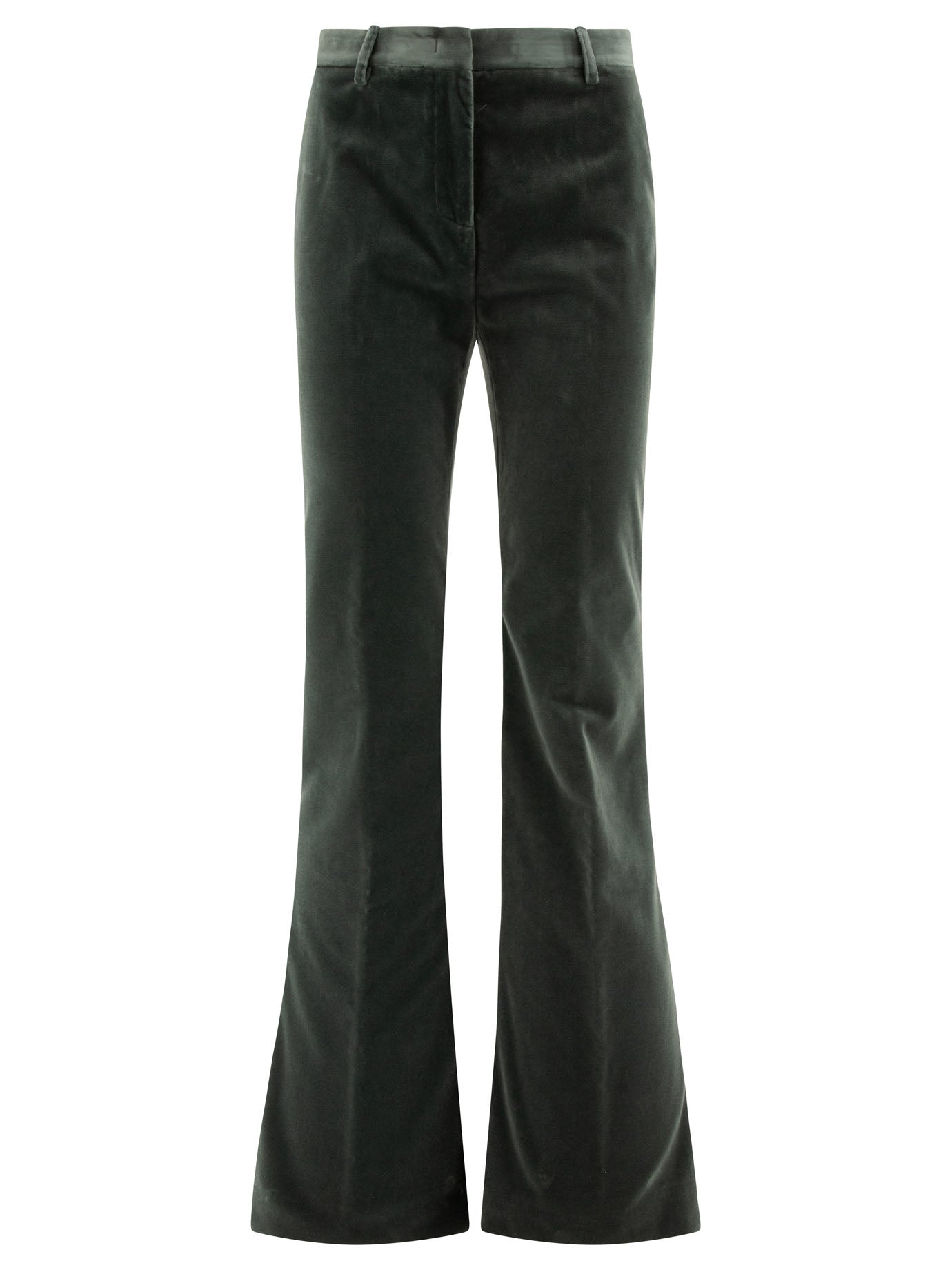 Etro-Velvet Trousers Grey-Donna