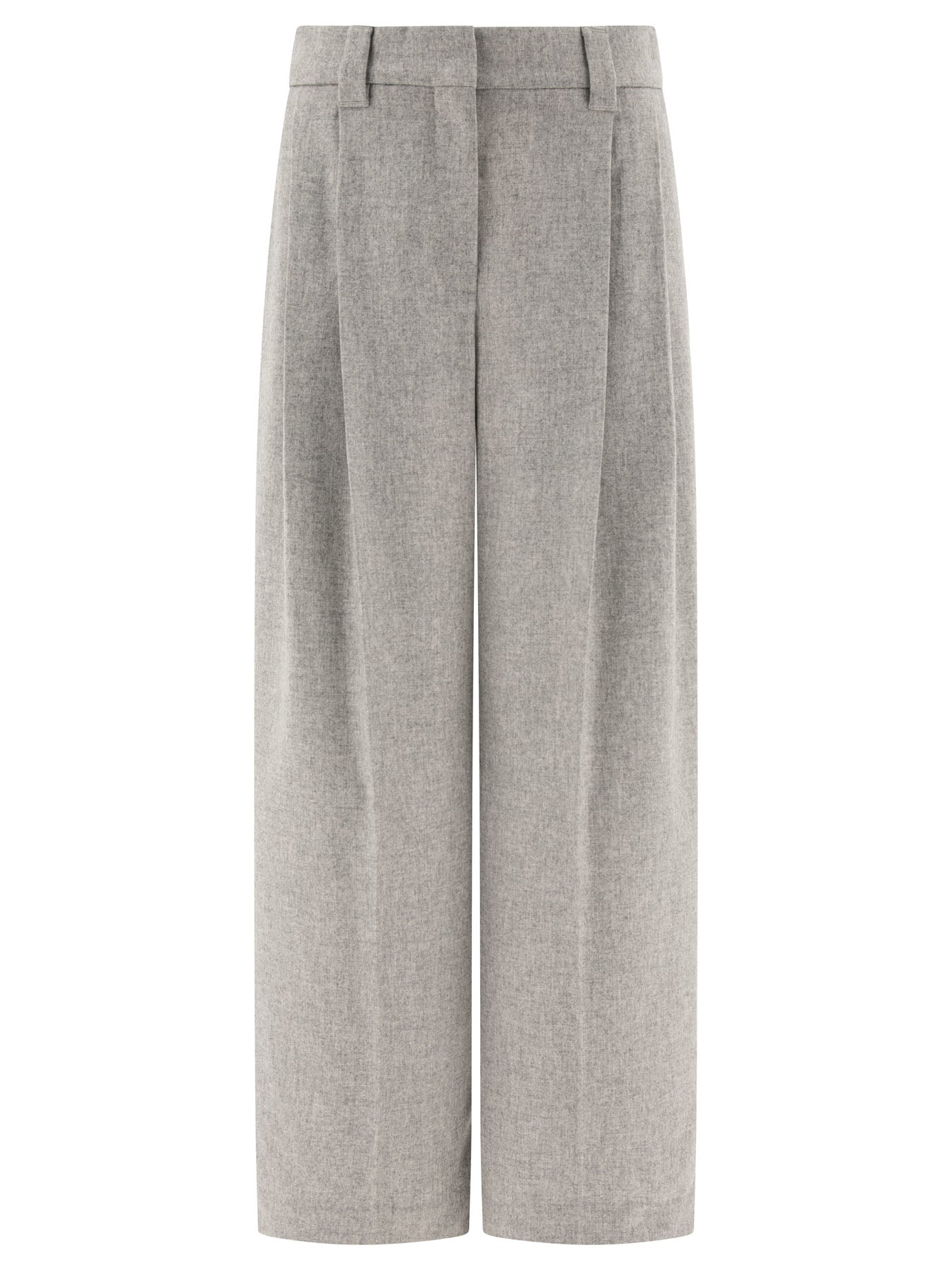 Brunello Cucinelli-MéLange Trousers Grey-Donna