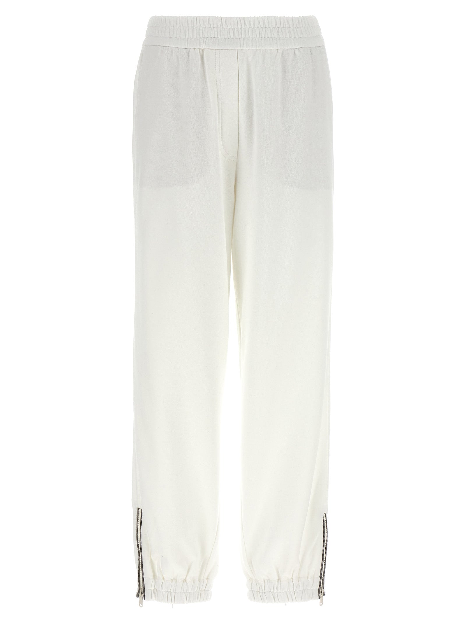 Brunello Cucinelli-Monile Pantaloni Bianco-Donna