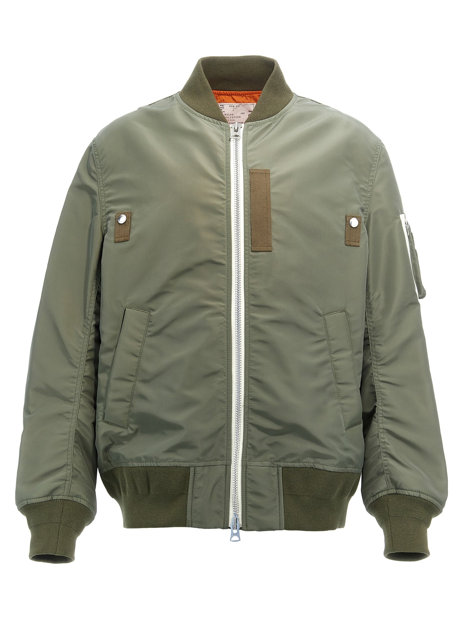 Sacai-Nylon Bomber Jacket Giacche Verde-Uomo