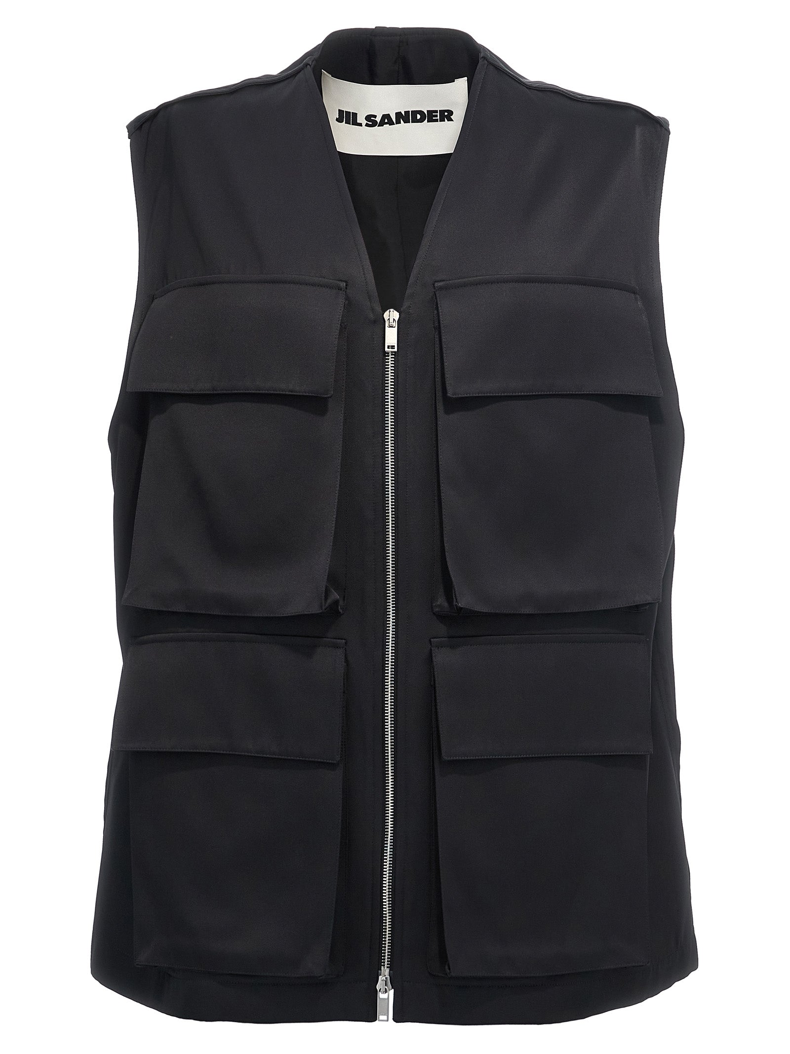 Jil Sander-14 Gilet Nero-Uomo