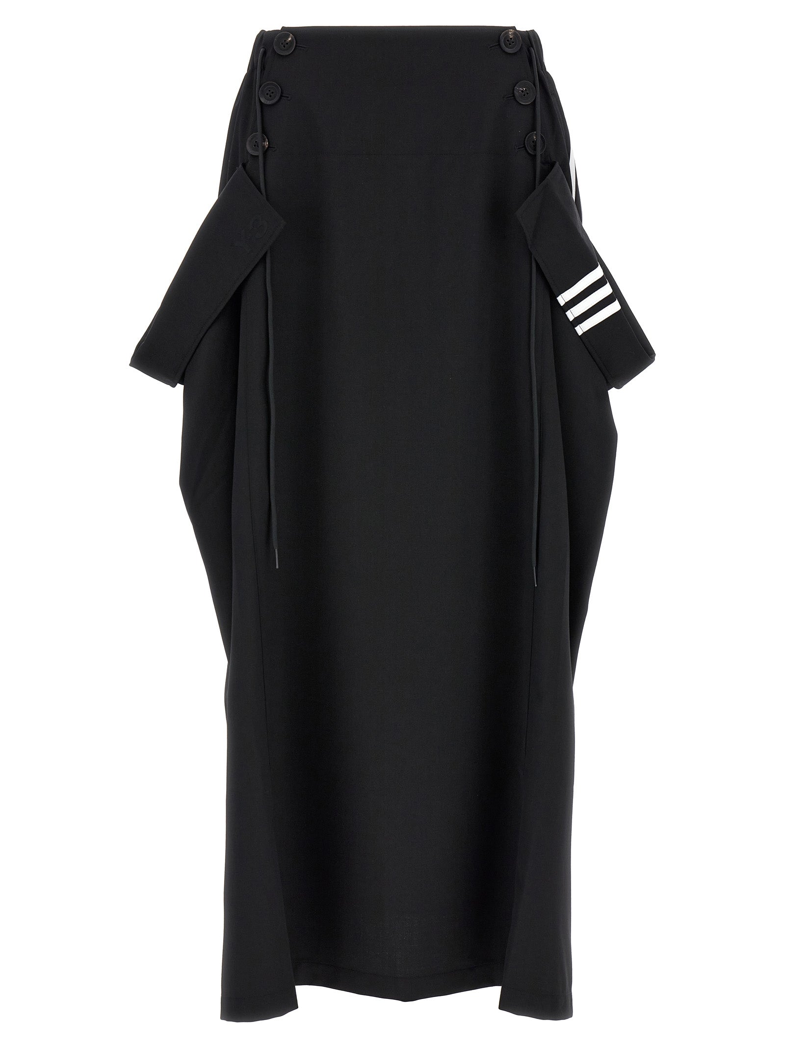 Y-3-Refined Woven Maxi Gonne Nero-Donna