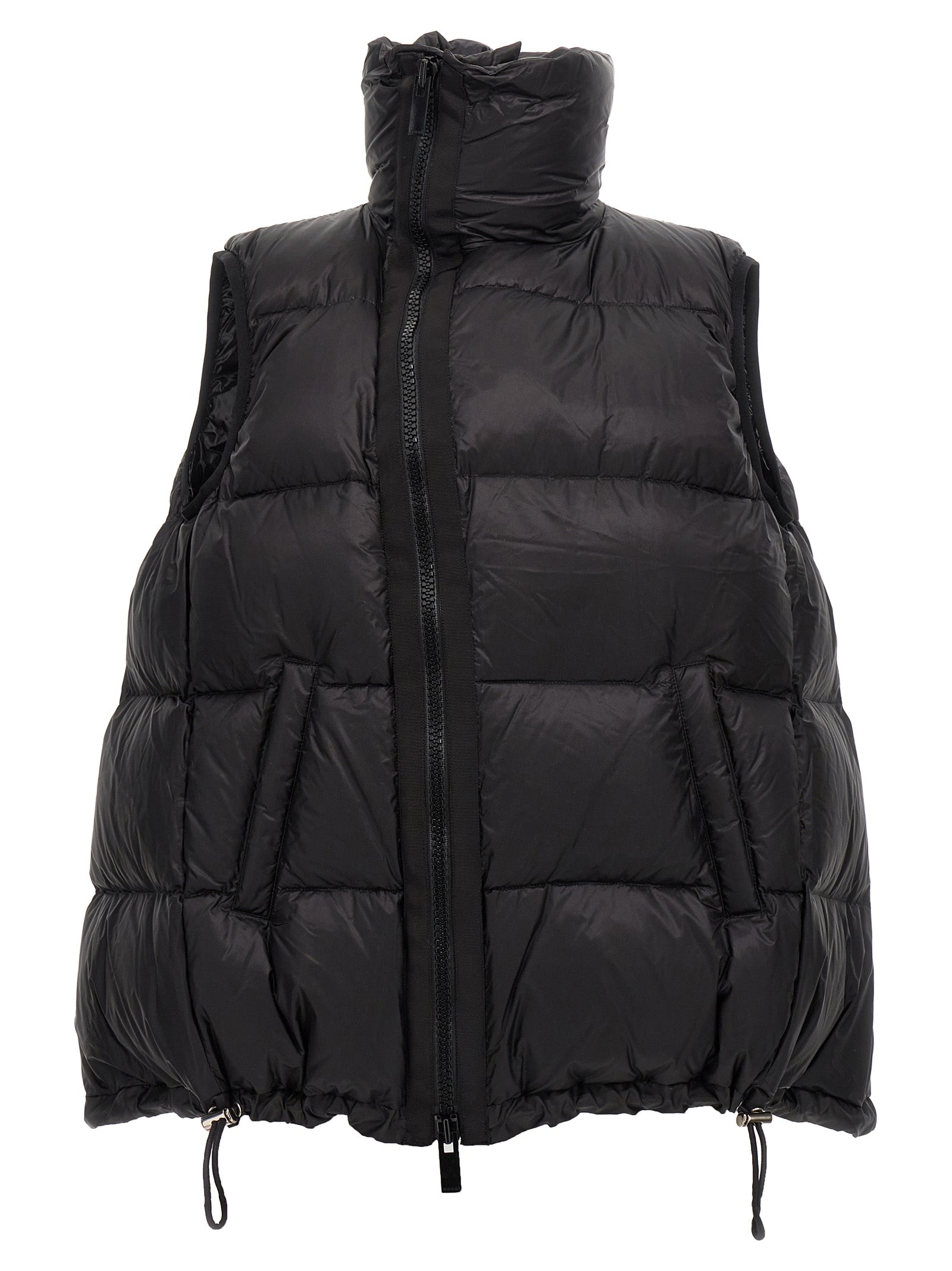 Sacai-Flared Padded Vest Gilet Nero-Donna