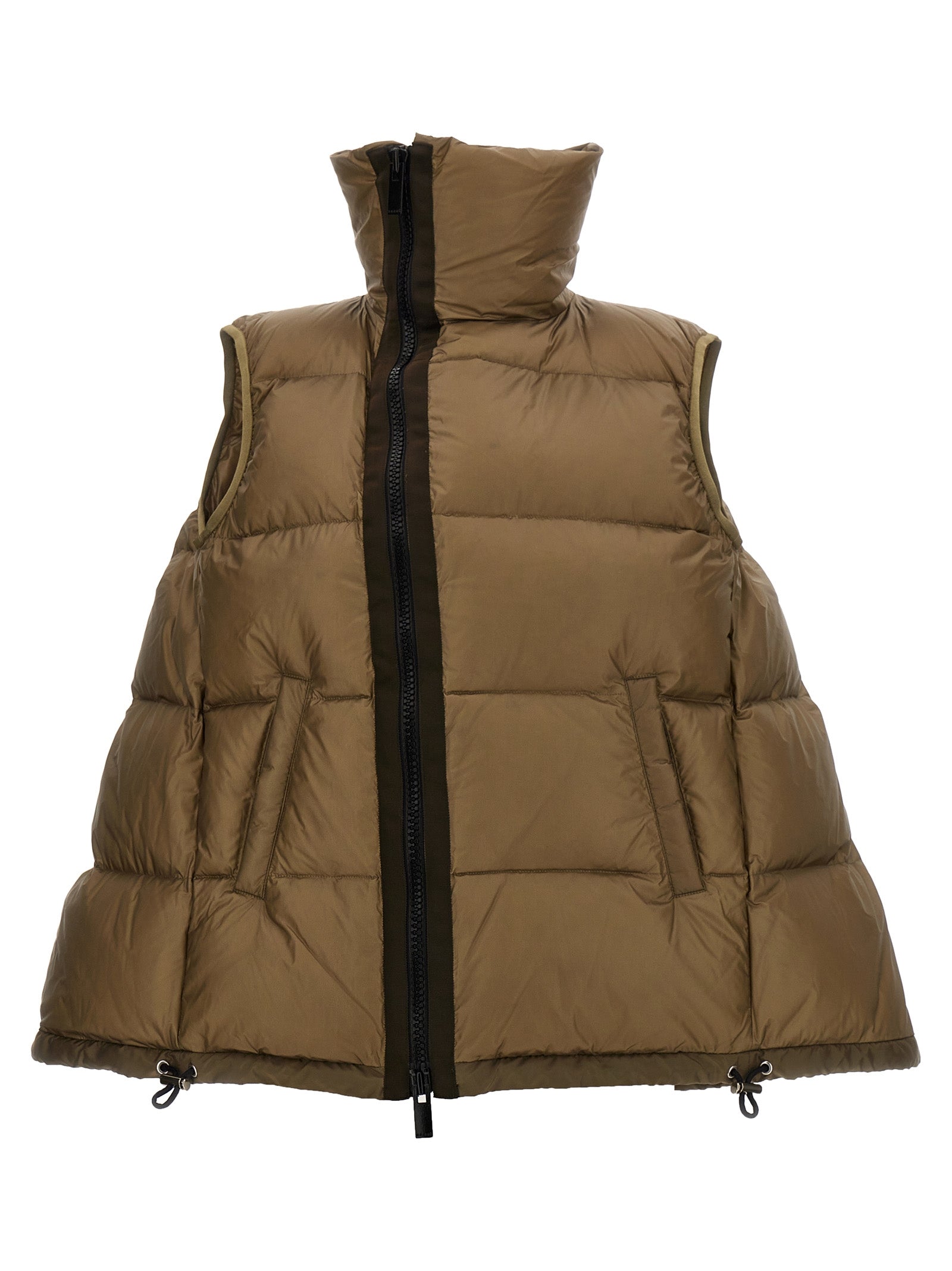 Sacai-Flared Padded Vest Gilet Beige-Donna