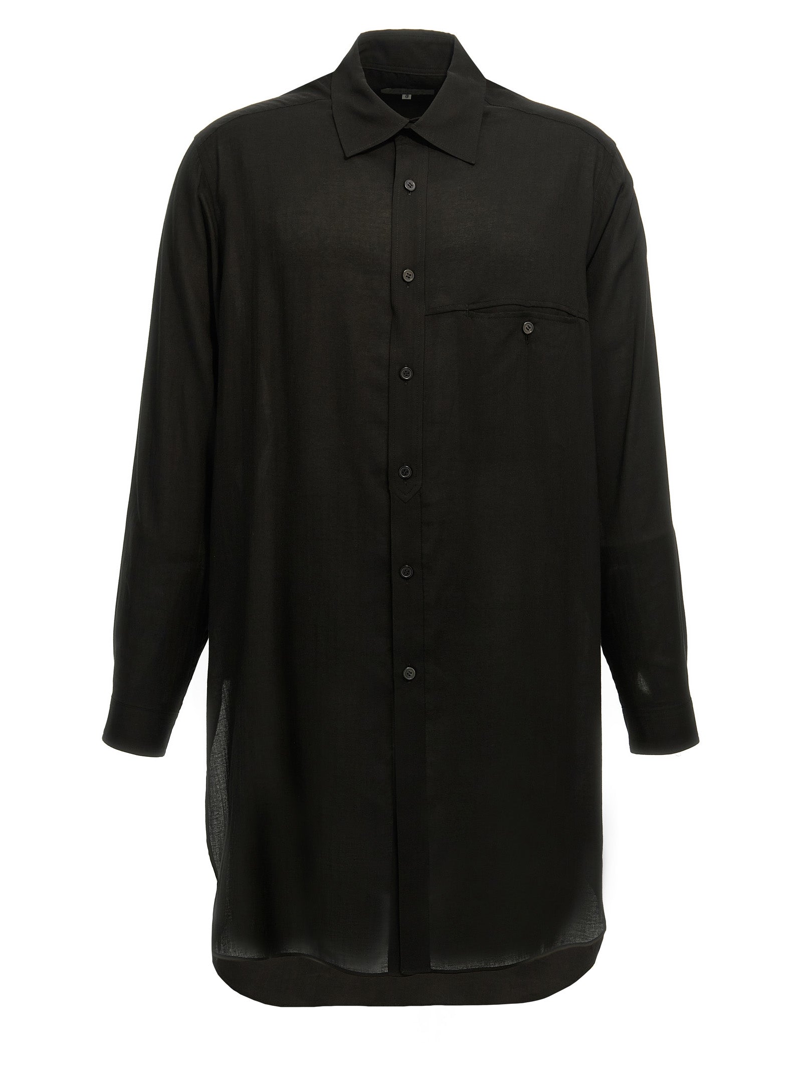 Yohji Yamamoto-Cellulose Shirt Camicie Nero-Uomo