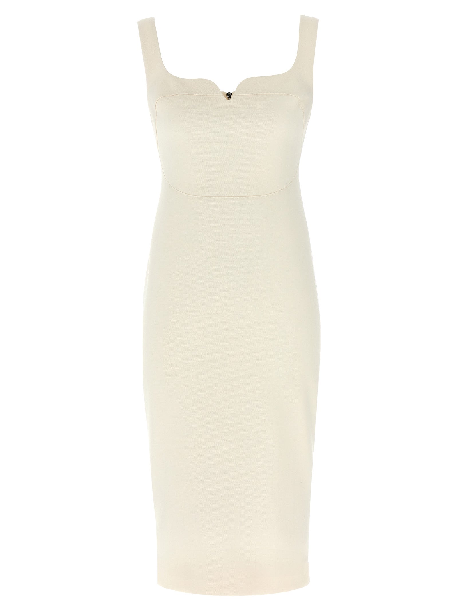 Victoria Beckham-Heart Neckline Dress Abiti Bianco-Donna