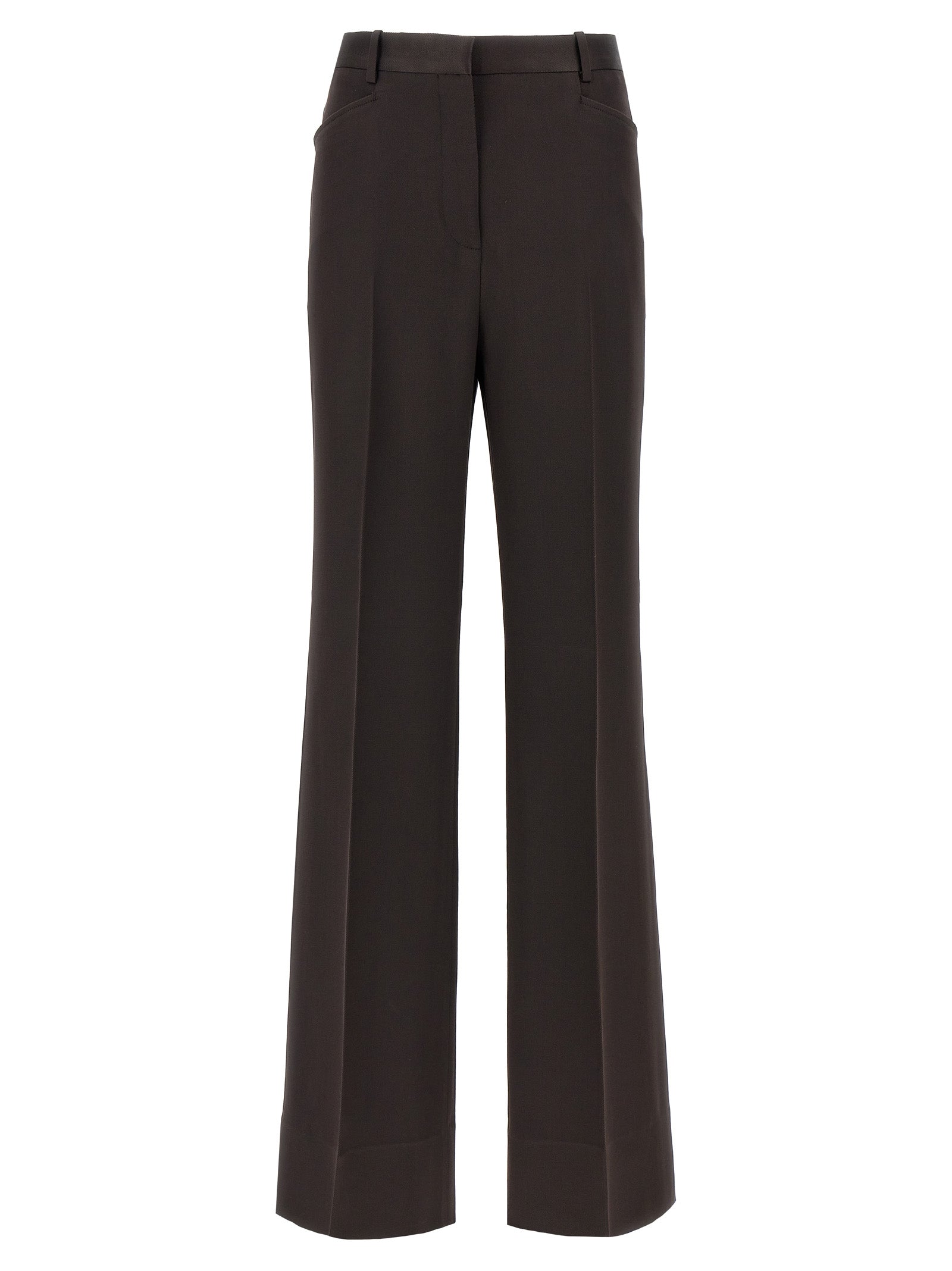 Tom Ford-Twill Pantaloni Marrone-Donna