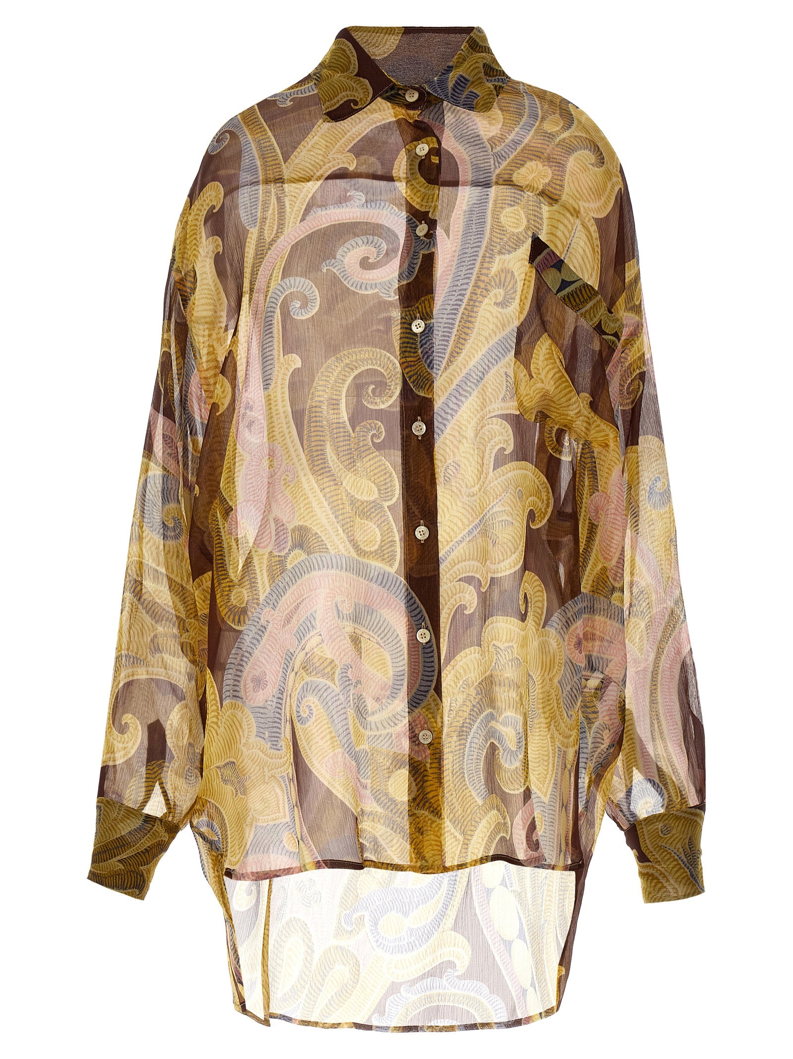 Etro-Printed Silk Shirt Camicie Multicolor-Donna