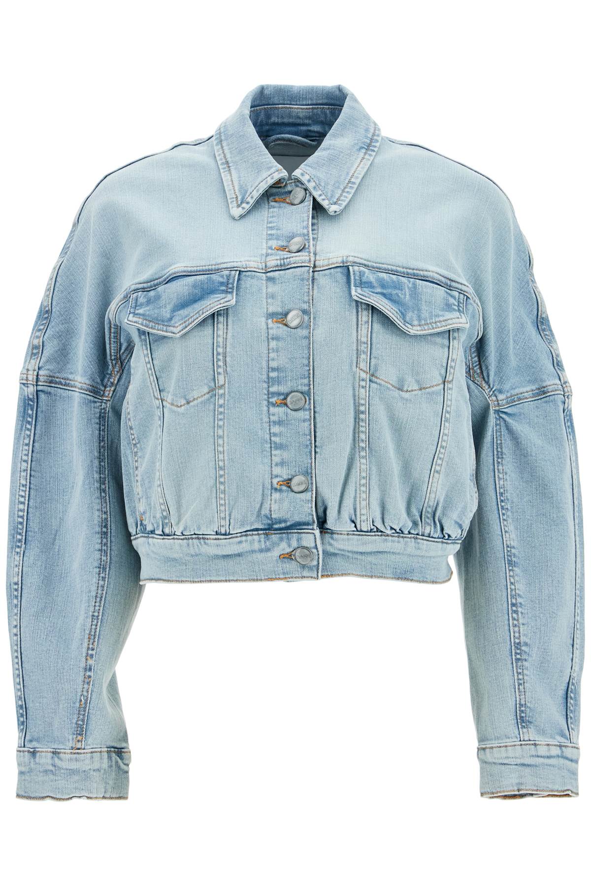 Ganni-Giacca Bomber In Denim Stretch-Donna